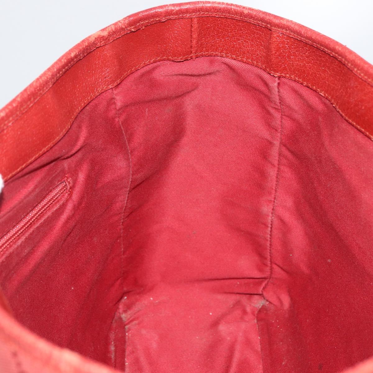 GUCCI GG Canvas Tote Bag Silver Red 113019 Auth 179457