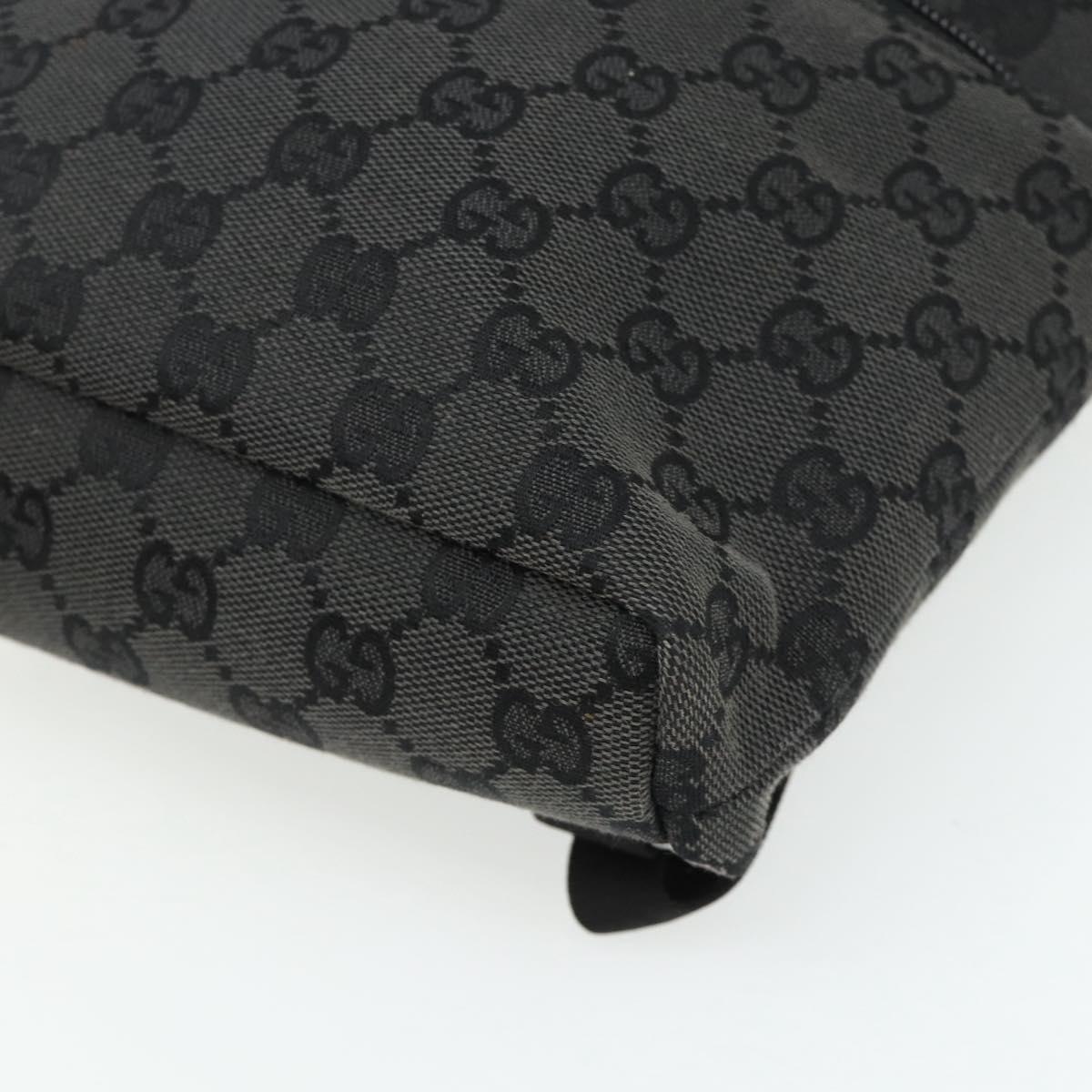 GUCCI GG Canvas Backpack Black Silver 003 0242 Auth 179459