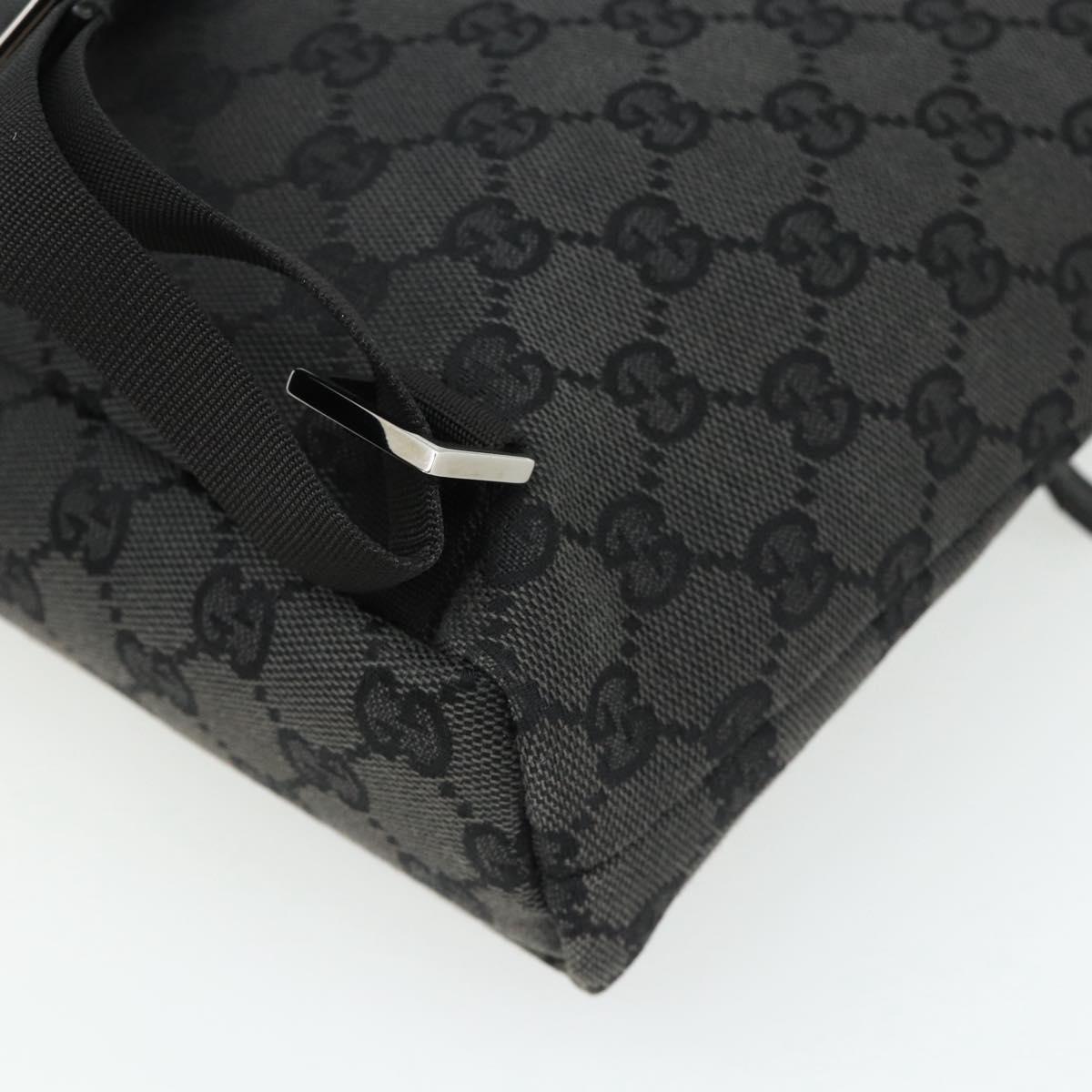 GUCCI GG Canvas Backpack Black Silver 003 0242 Auth 179459