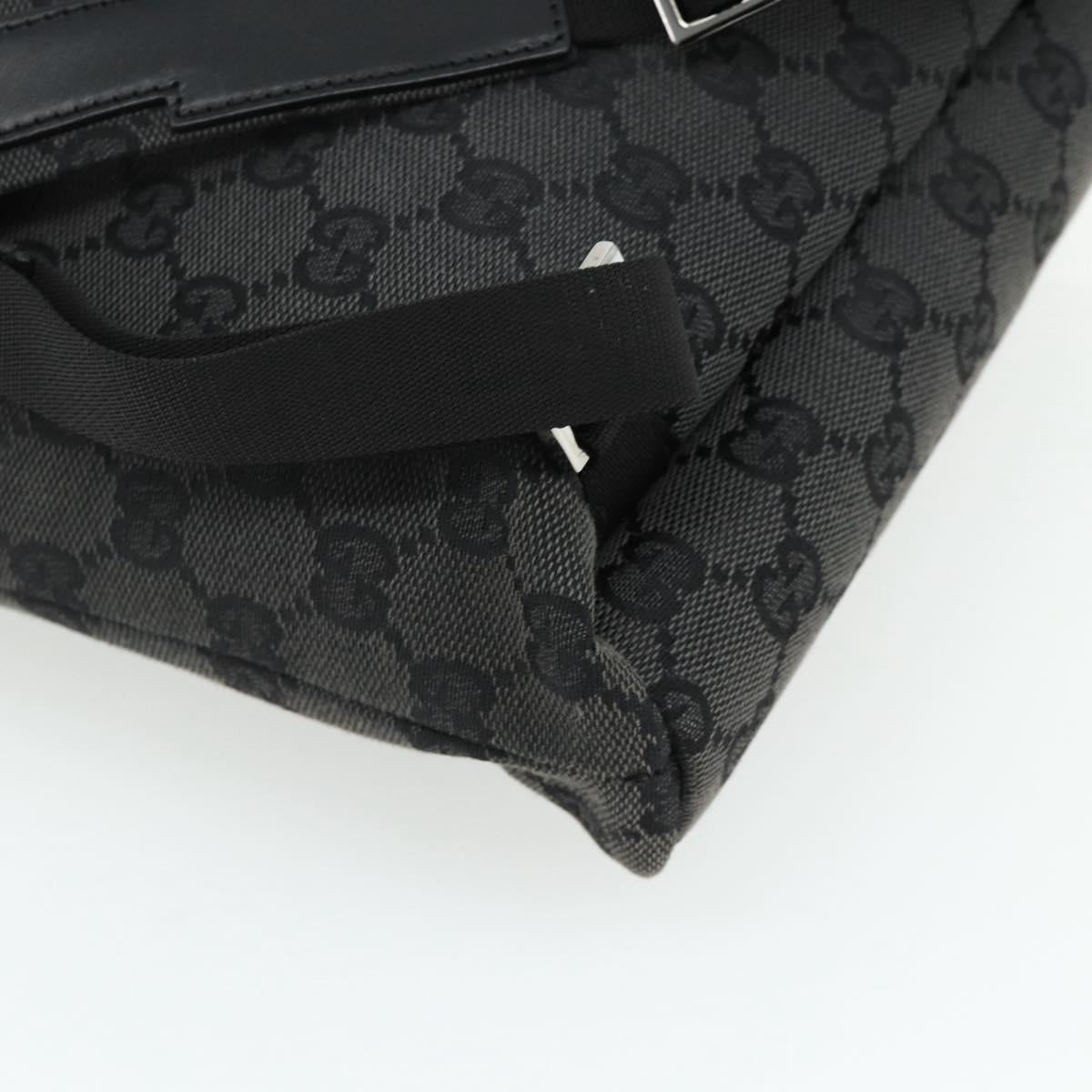 GUCCI GG Canvas Backpack Black Silver 003 0242 Auth 179459