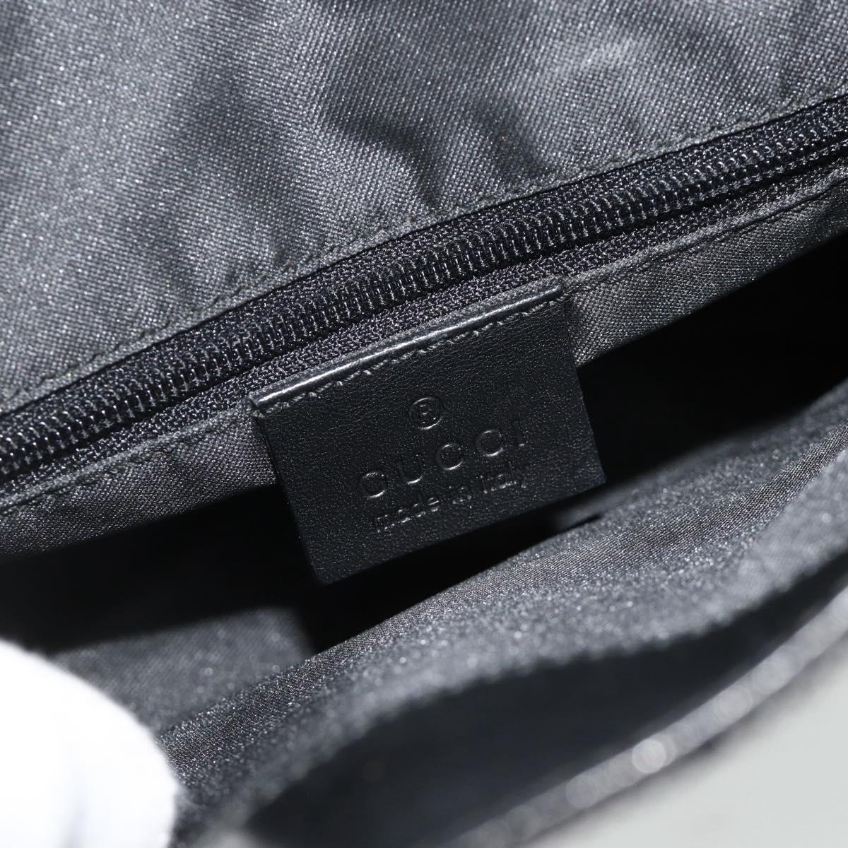 GUCCI GG Canvas Backpack Black Silver 003 0242 Auth 179459
