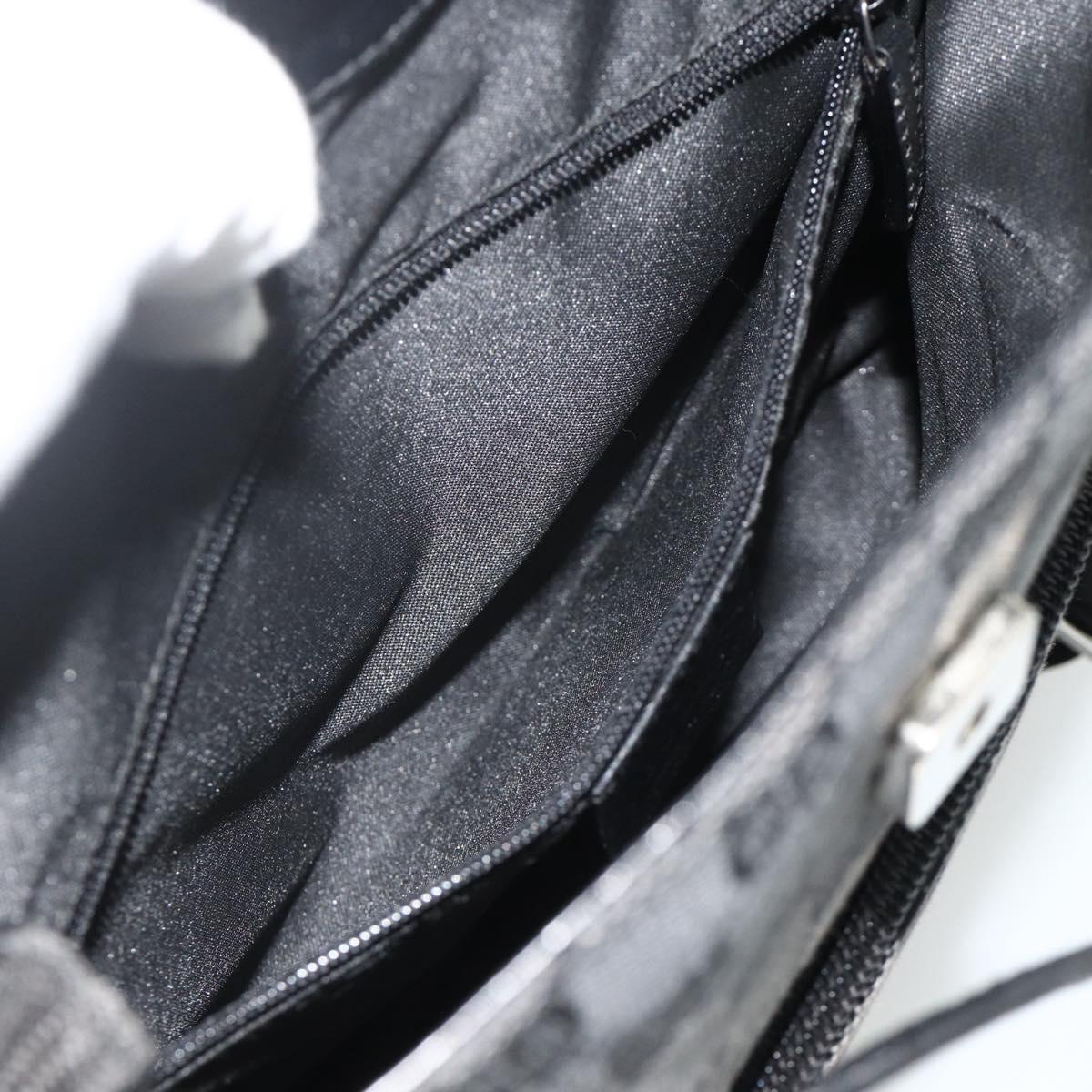 GUCCI GG Canvas Backpack Black Silver 003 0242 Auth 179459