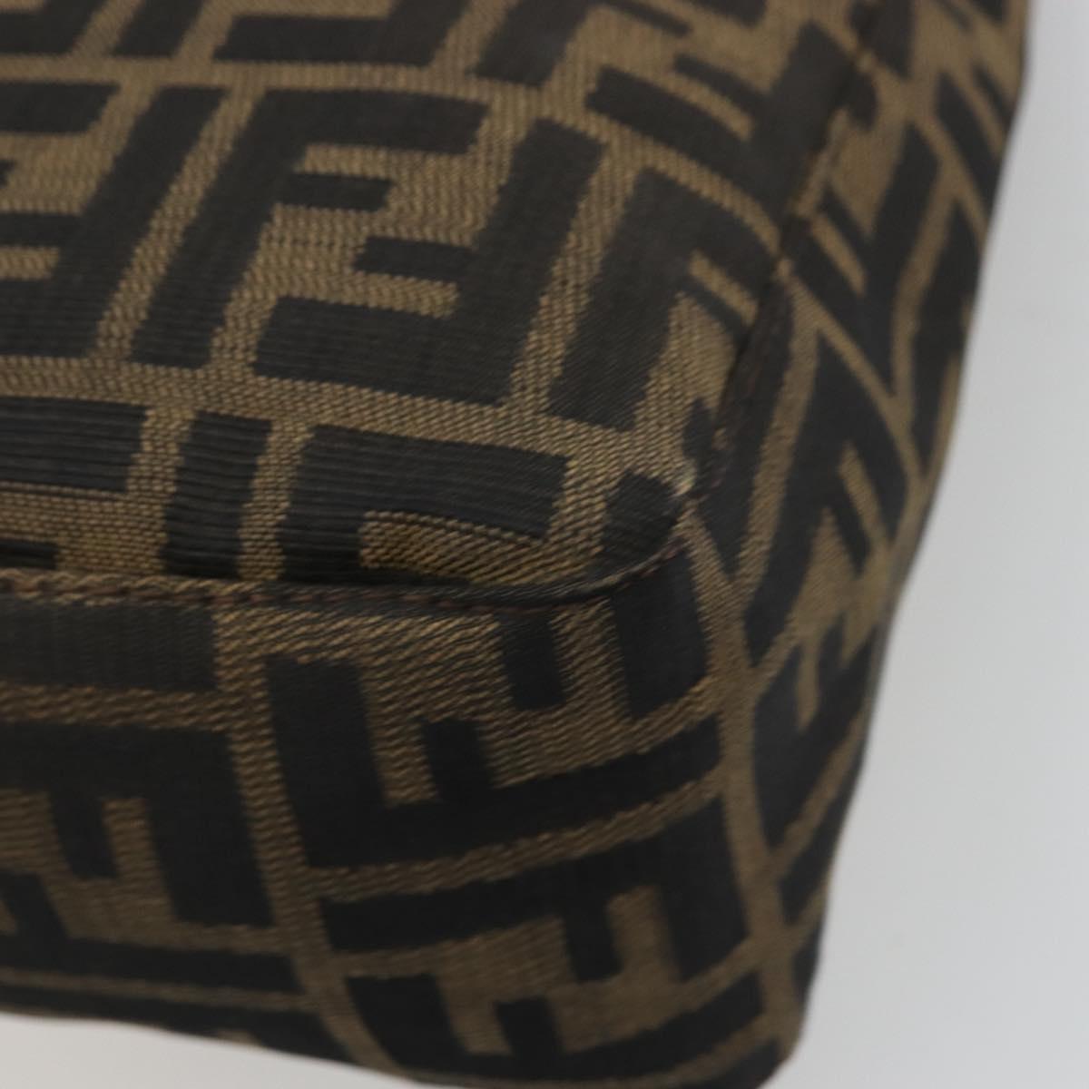 FENDI Zucca Canvas Mamma Baguette Hand Bag Black Brown Auth 179468A