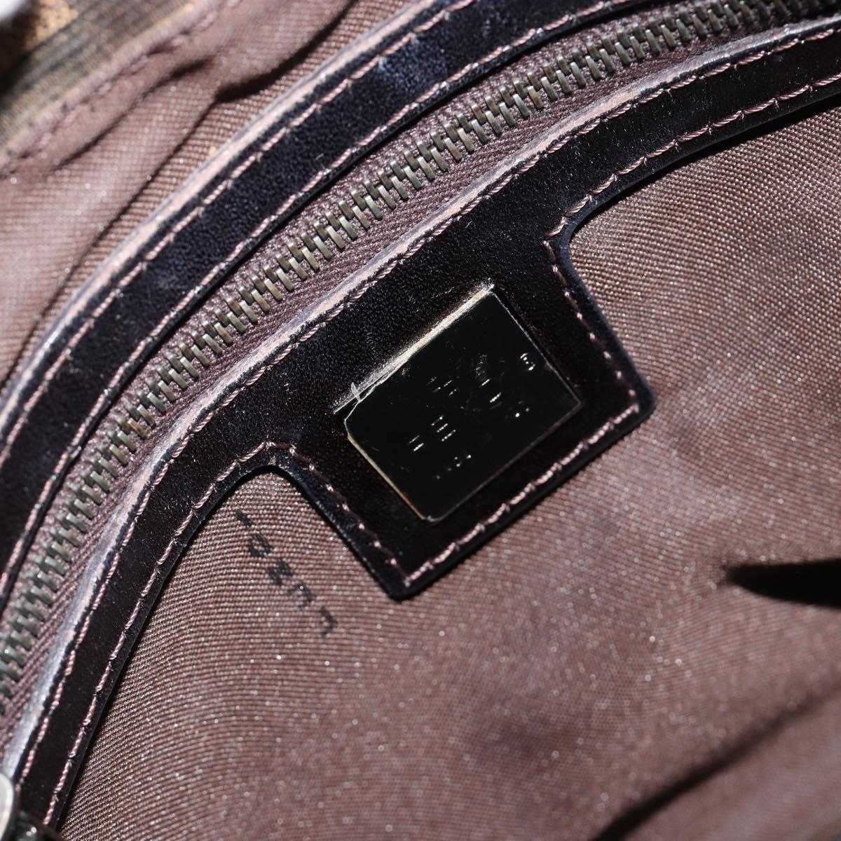 FENDI Zucca Canvas Mamma Baguette Hand Bag Black Brown Auth 179468A