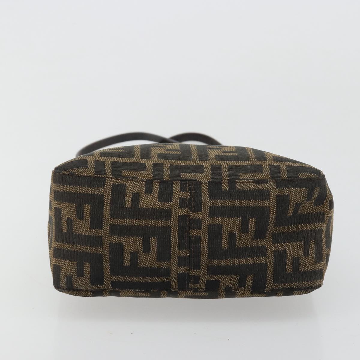 FENDI Zucca Canvas Mamma Baguette Hand Bag Black Brown Auth 179468A