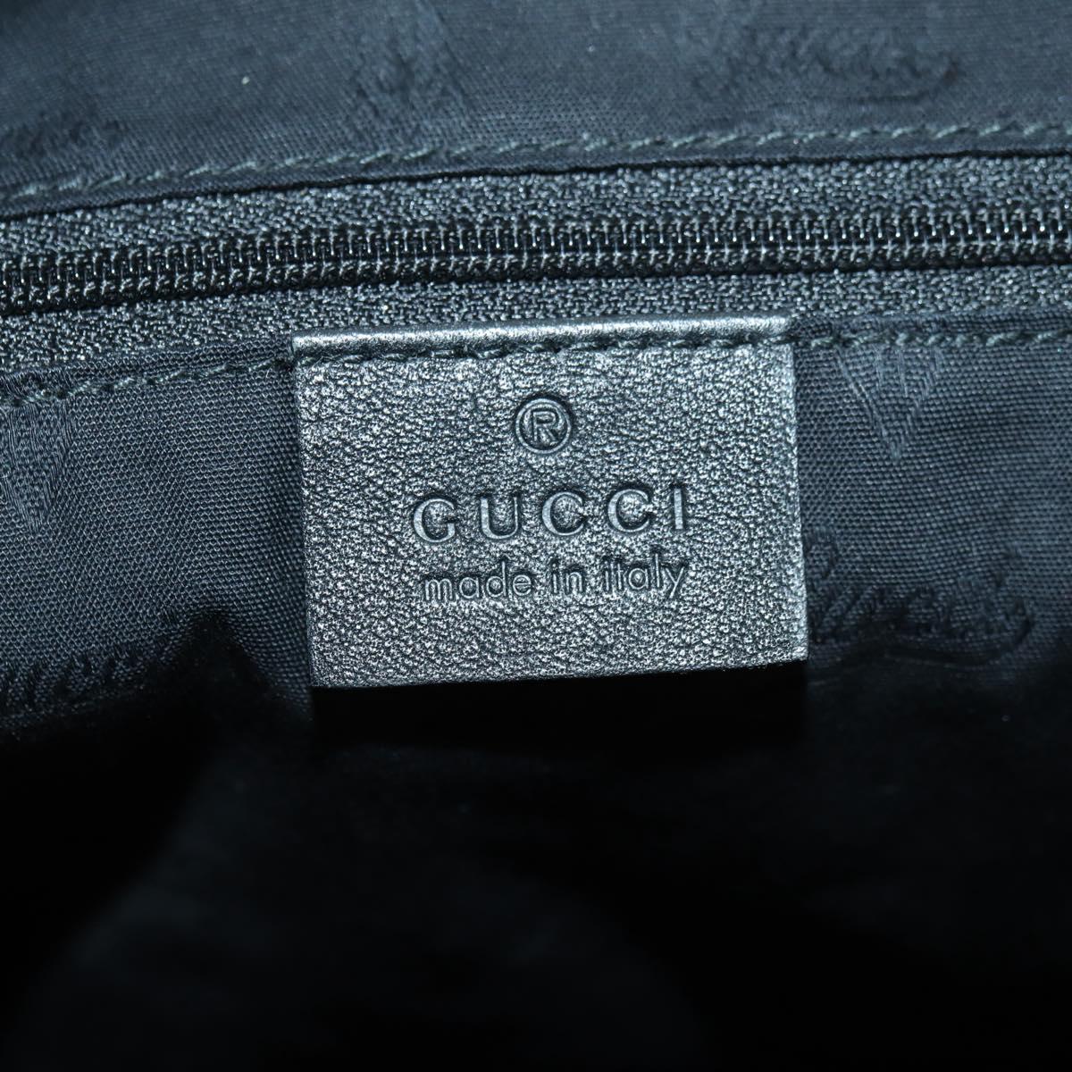 GUCCI GG Canvas Guccissima Shoulder Bag Leather Black Gold 233604 Auth 179473V
