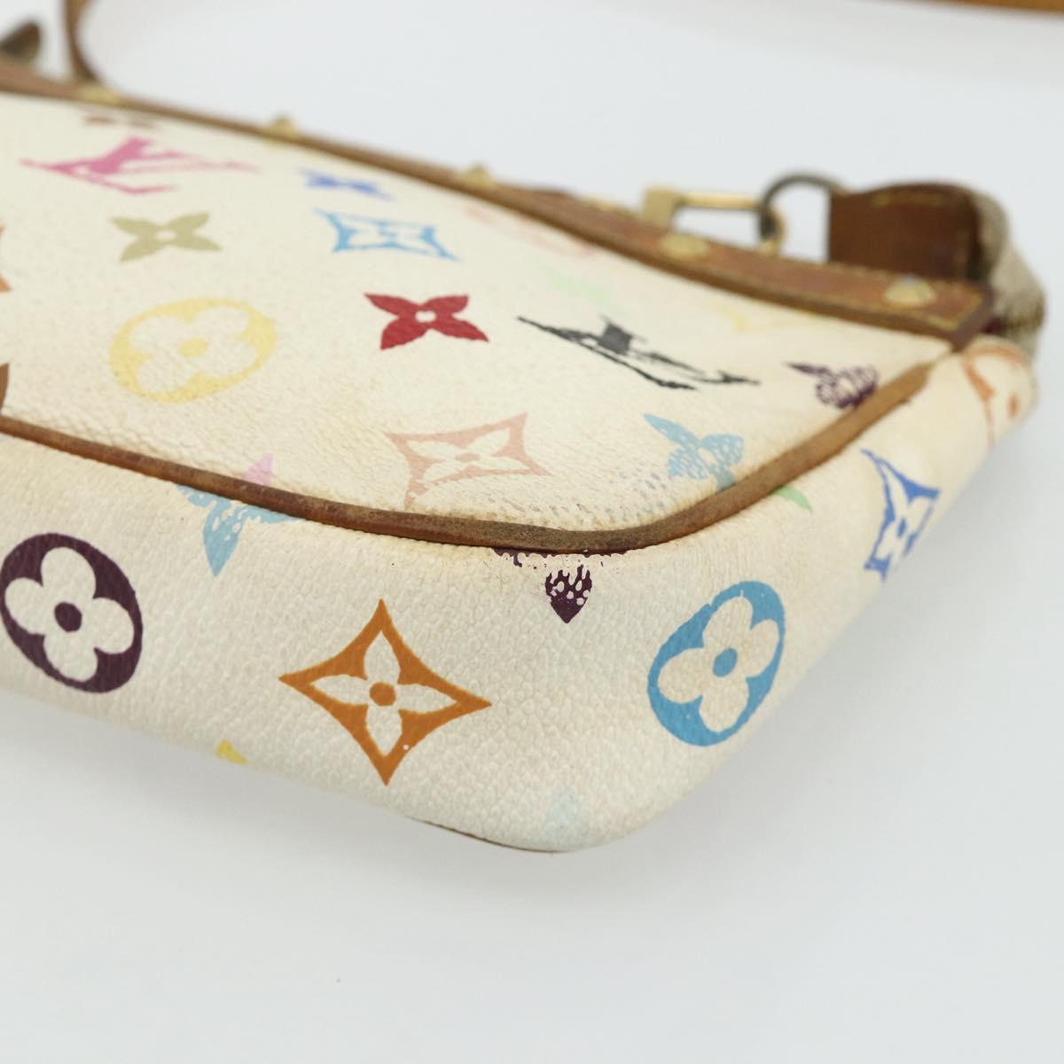 LOUIS VUITTON Monogram Multicolor Pochette Pouch White M92649 LV Auth 179487