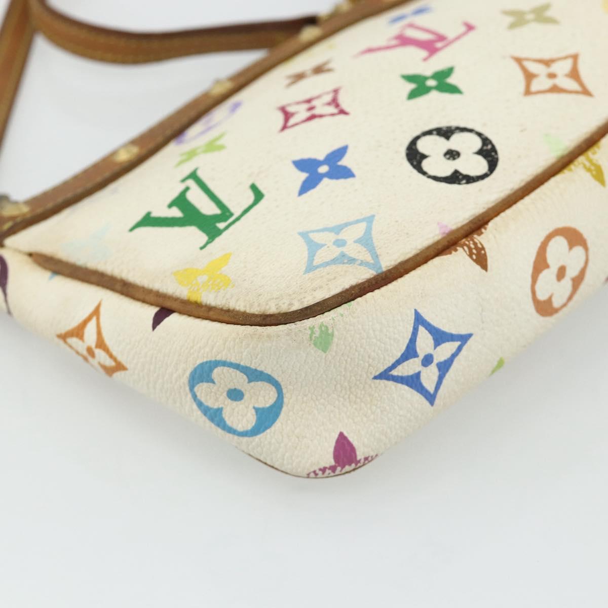 LOUIS VUITTON Monogram Multicolor Pochette Pouch White M92649 LV Auth 179487