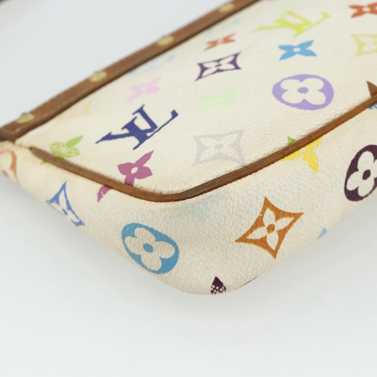 LOUIS VUITTON Monogram Multicolor Pochette Pouch White M92649 LV Auth 179487