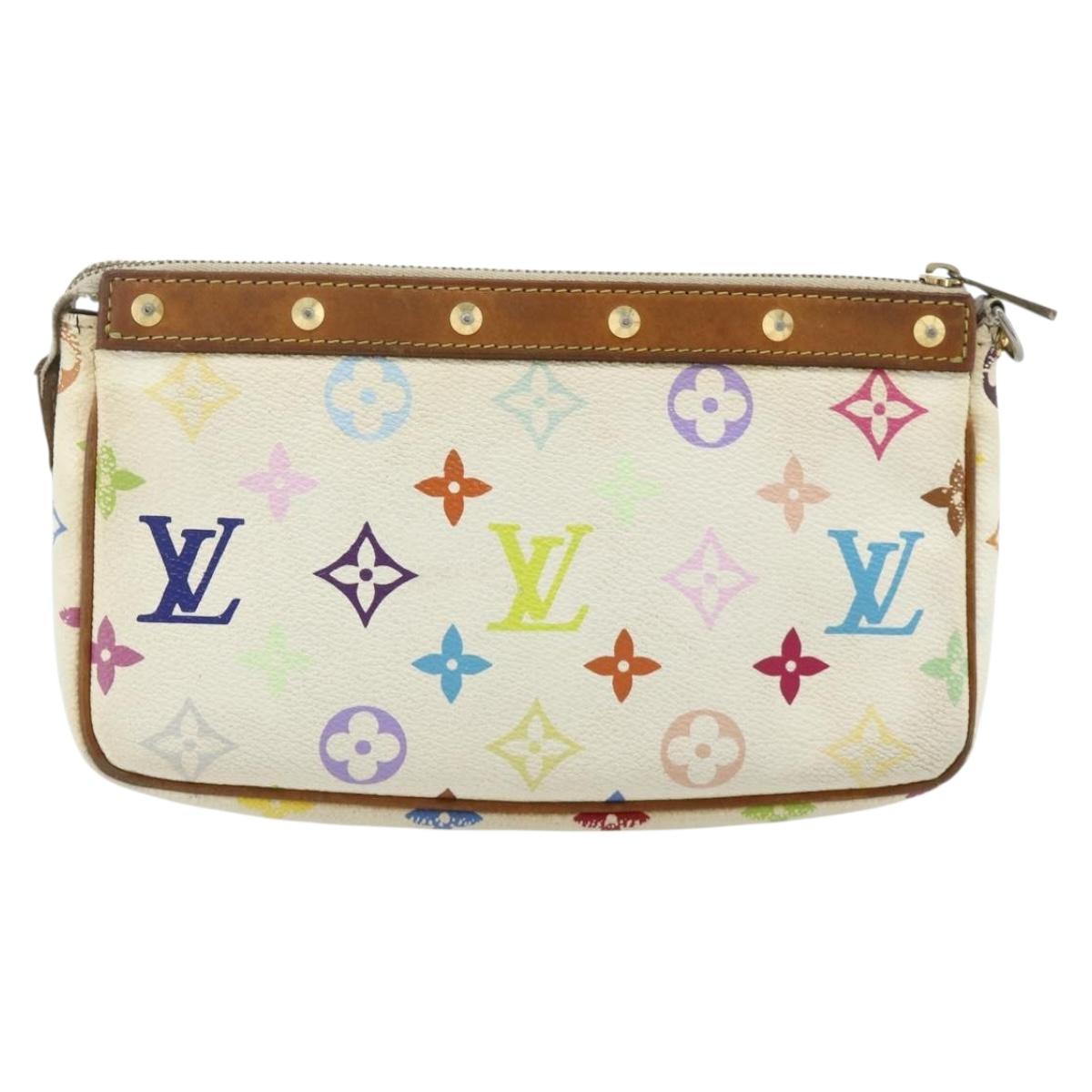 LOUIS VUITTON Monogram Multicolor Pochette Pouch White M92649 LV Auth 179487