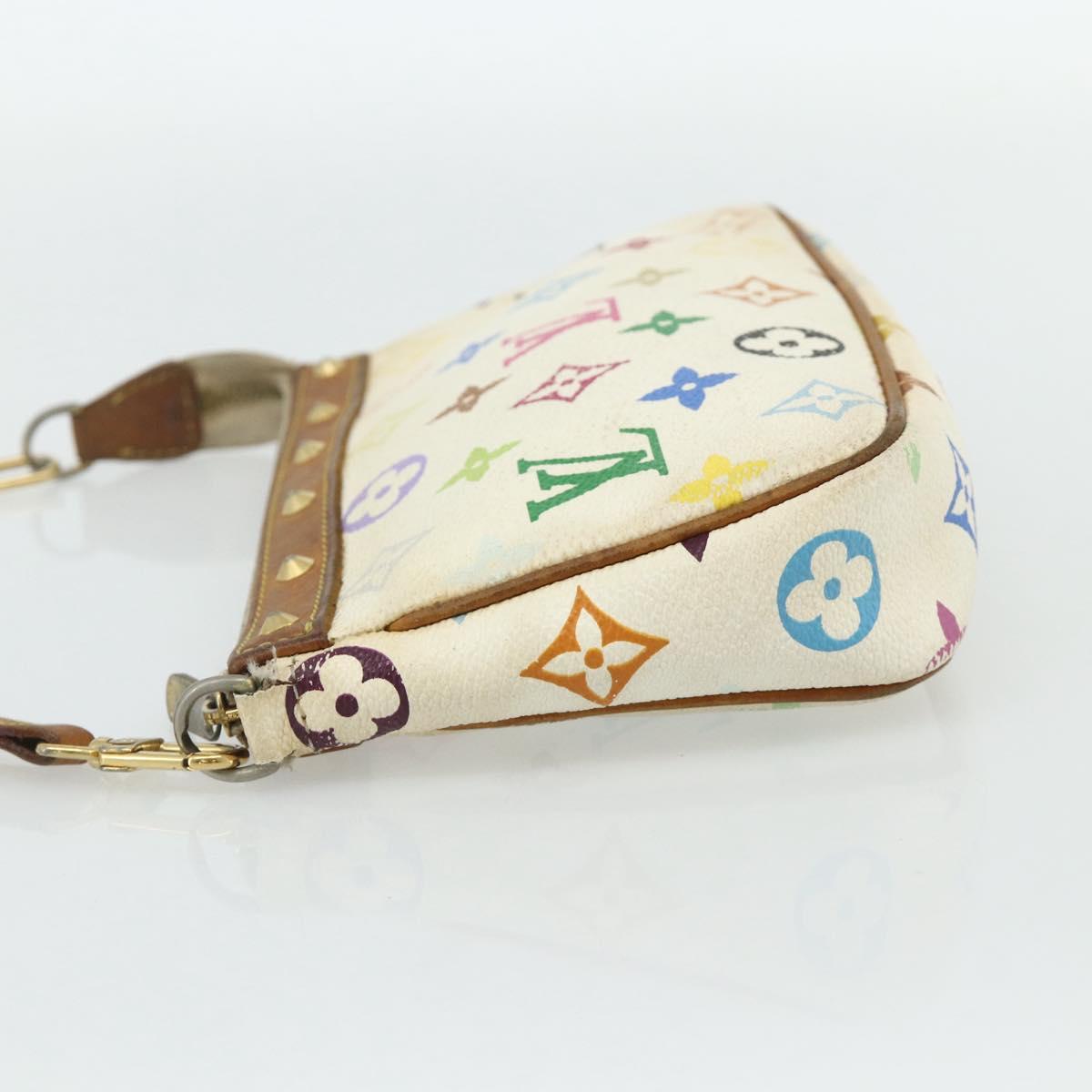 LOUIS VUITTON Monogram Multicolor Pochette Pouch White M92649 LV Auth 179487
