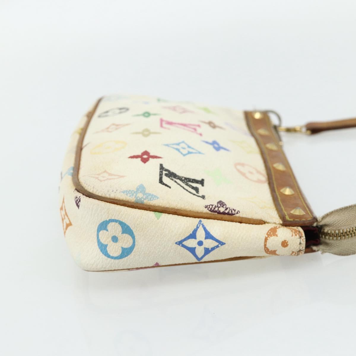 LOUIS VUITTON Monogram Multicolor Pochette Pouch White M92649 LV Auth 179487
