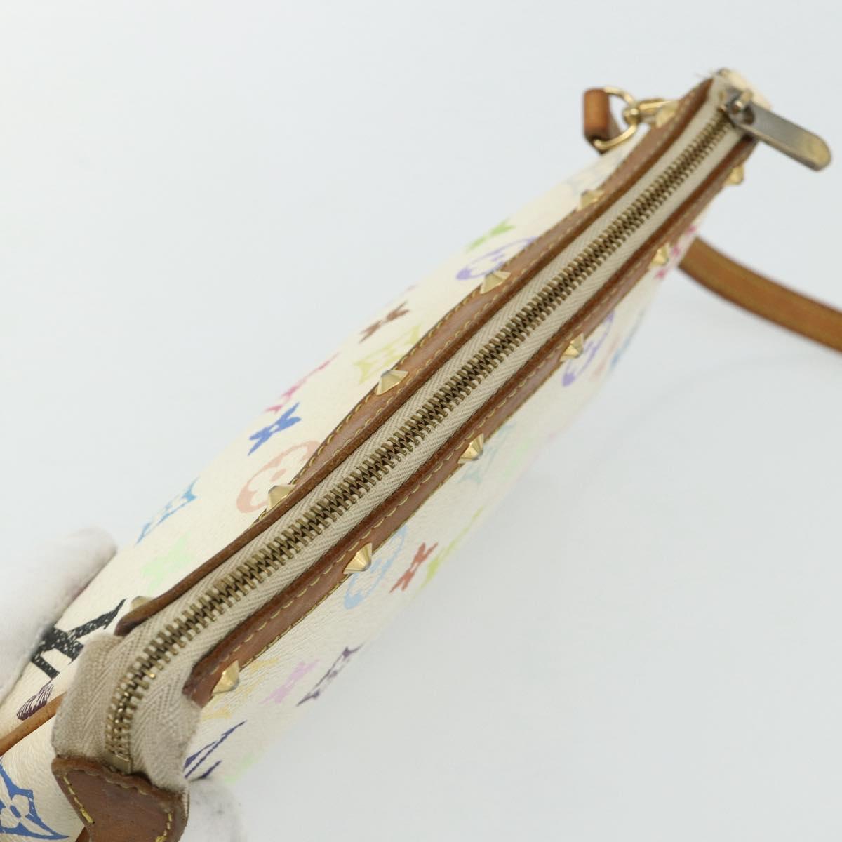 LOUIS VUITTON Monogram Multicolor Pochette Pouch White M92649 LV Auth 179487