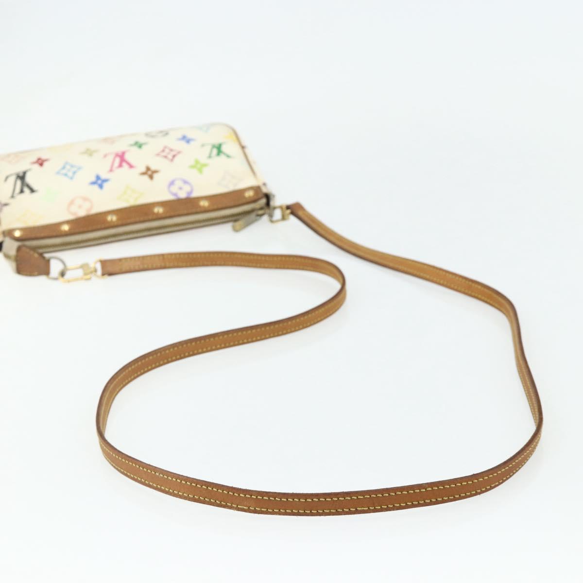 LOUIS VUITTON Monogram Multicolor Pochette Pouch White M92649 LV Auth 179487