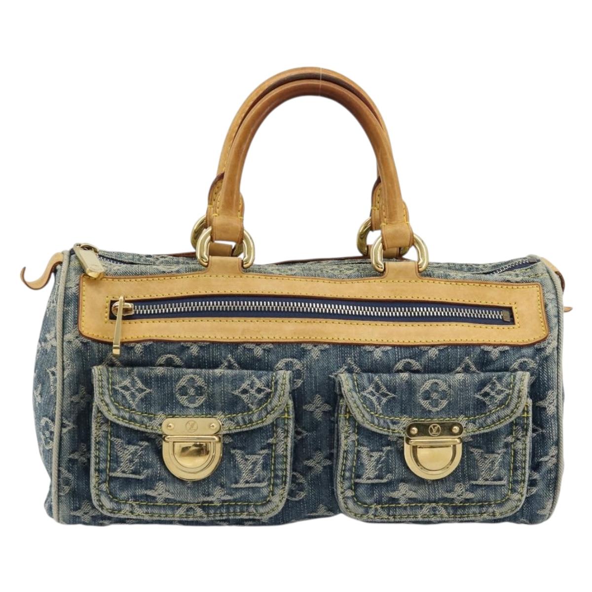 LOUIS VUITTON Monogram Denim Neo Speedy Hand Bag Blue M95019 LV Auth 179490V