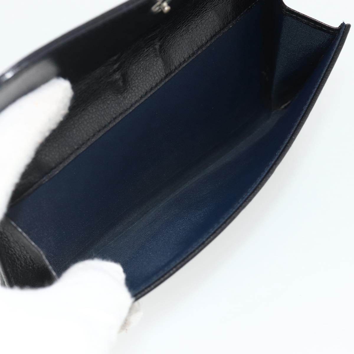 Christian Dior Trotter Canvas Long Wallet Silver Black Auth 179493