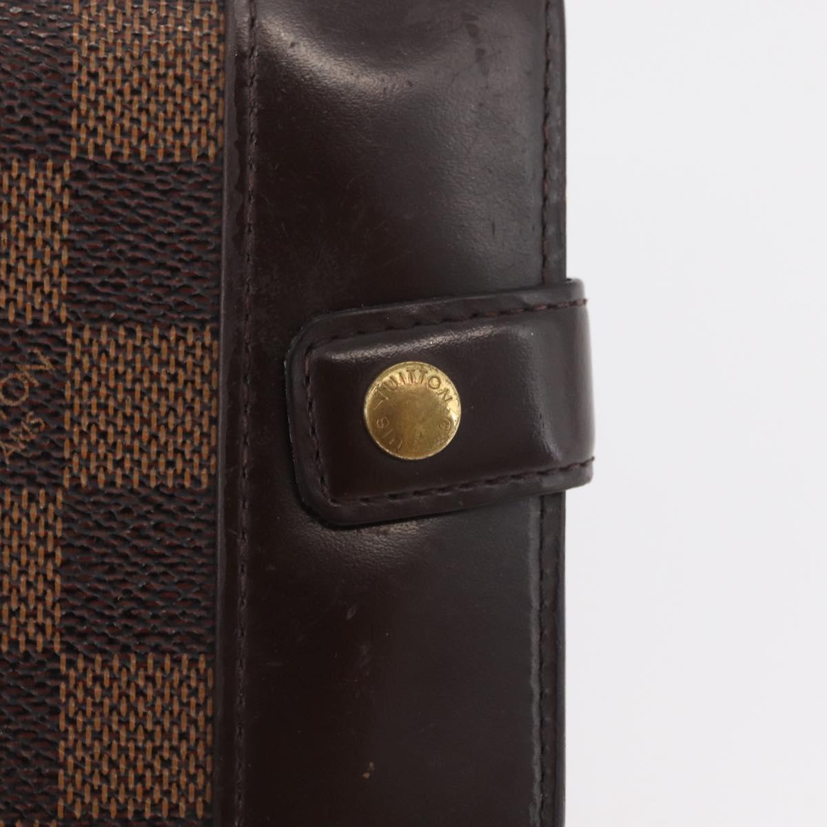 LOUIS VUITTON Damier Ebene Compact Zip Wallet N61668 LV Auth 179519