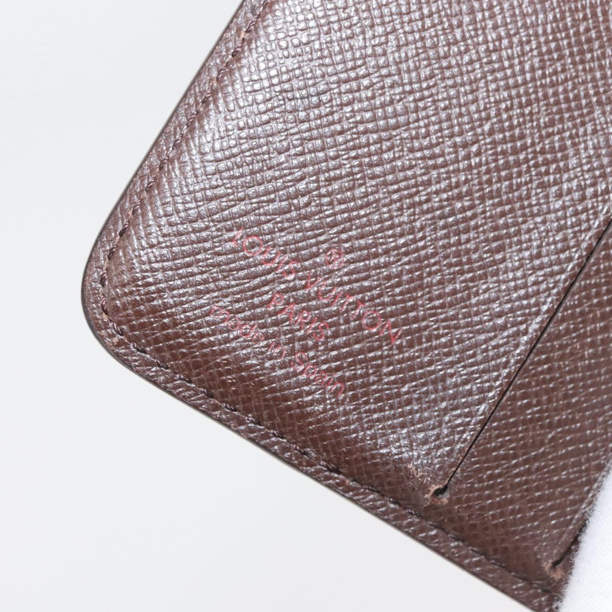 LOUIS VUITTON Damier Ebene Compact Zip Wallet N61668 LV Auth 179519