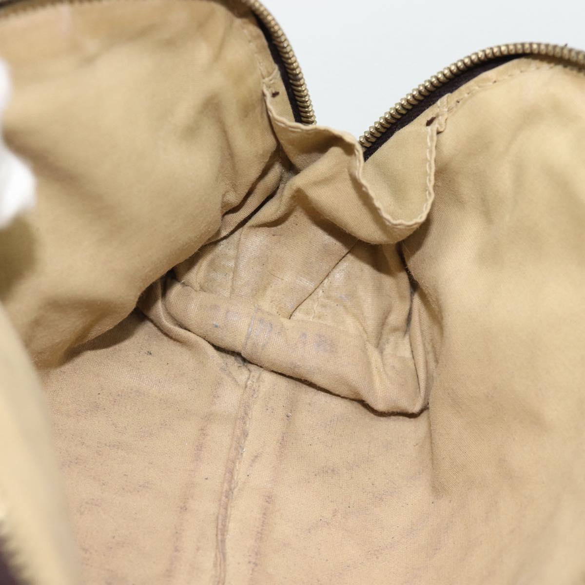 BOTTEGA VENETA INTRECCIATO Pouch Leather Brown Gold Auth 179520