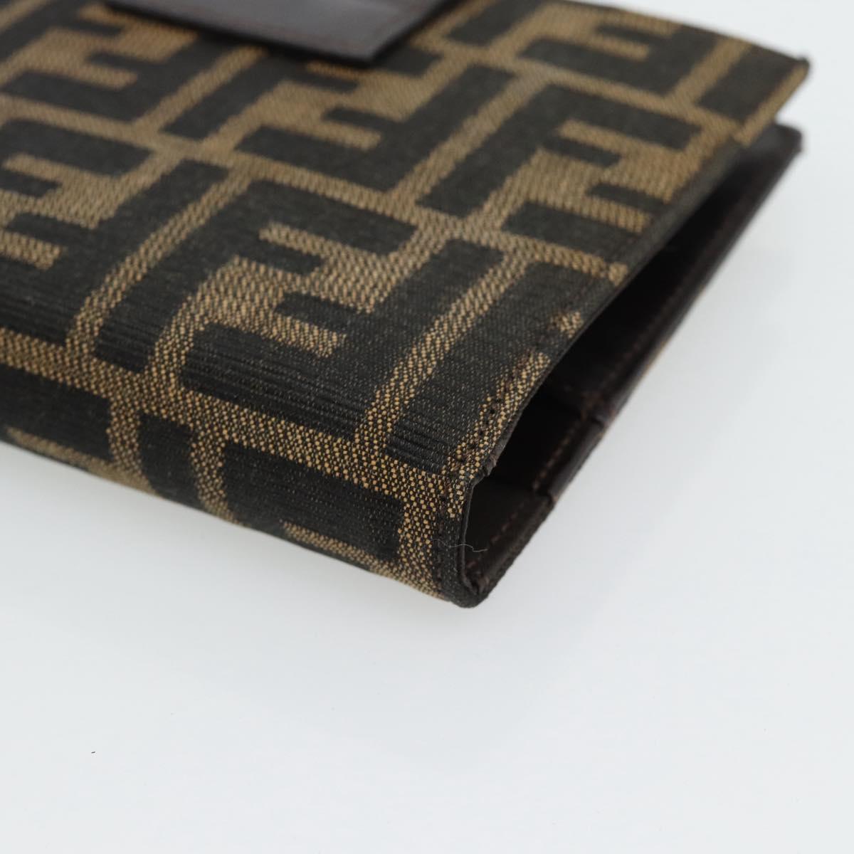 FENDI Zucca Canvas Day Planner Cover Brown Black Auth 179522A