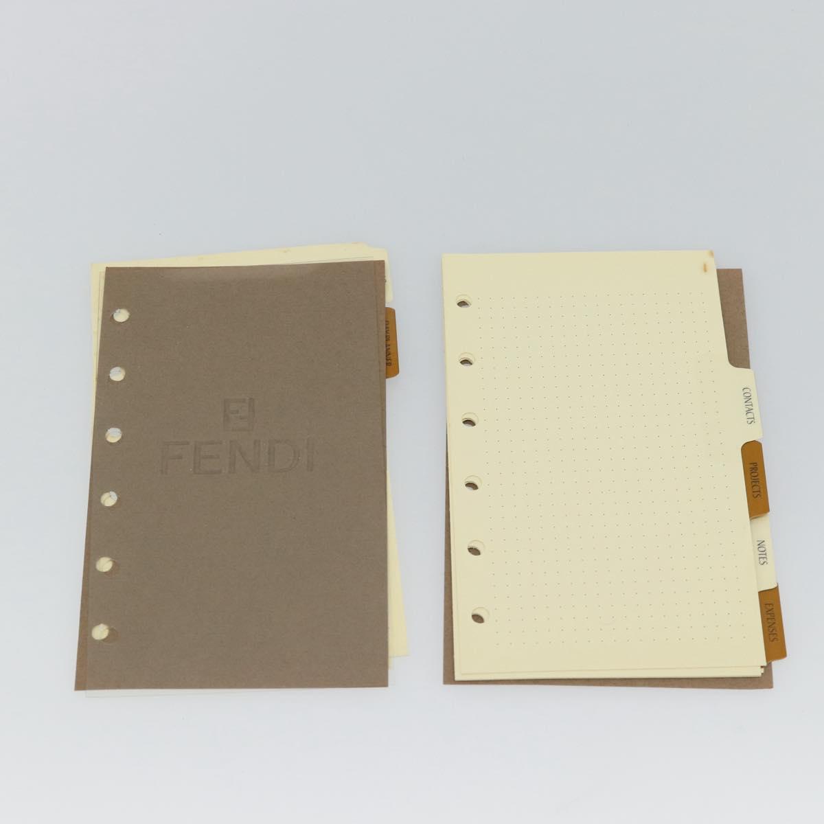 FENDI Zucca Canvas Day Planner Cover Brown Black Auth 179522A