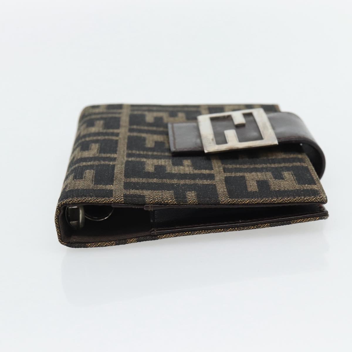 FENDI Zucca Canvas Day Planner Cover Brown Black Auth 179522A