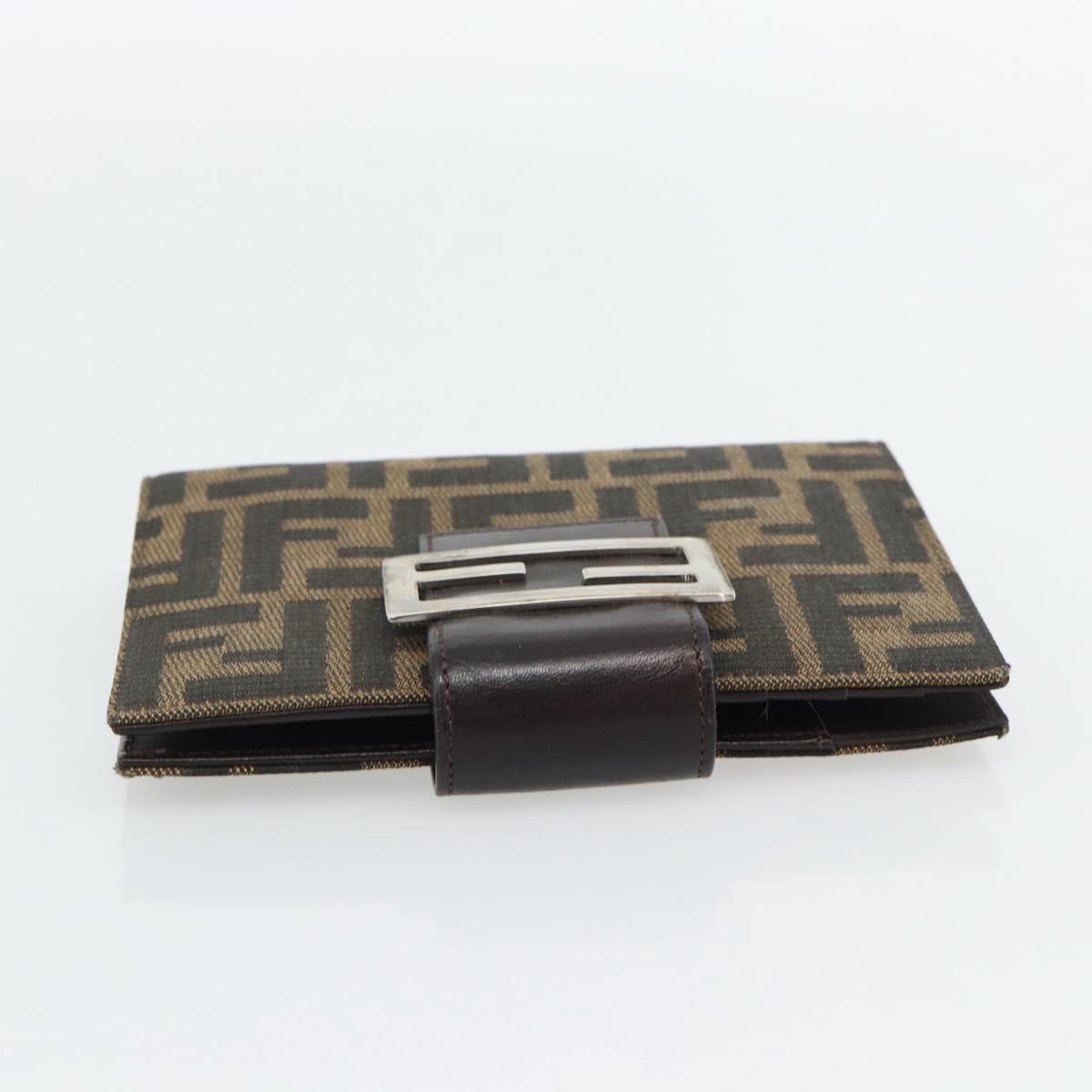 FENDI Zucca Canvas Day Planner Cover Brown Black Auth 179522A