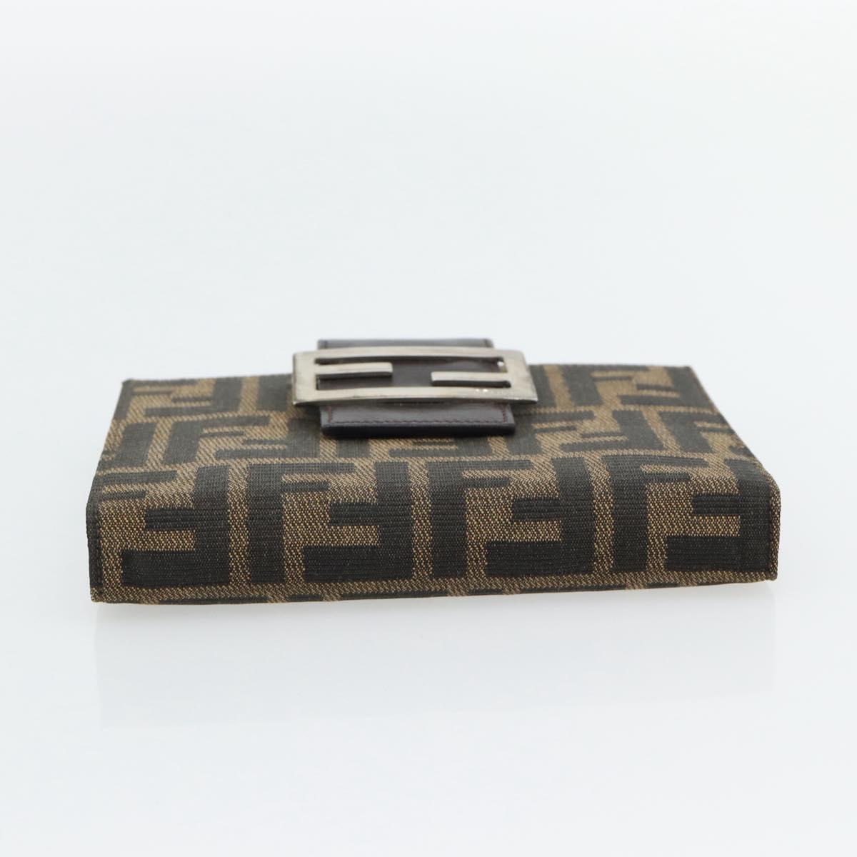 FENDI Zucca Canvas Day Planner Cover Brown Black Auth 179522A