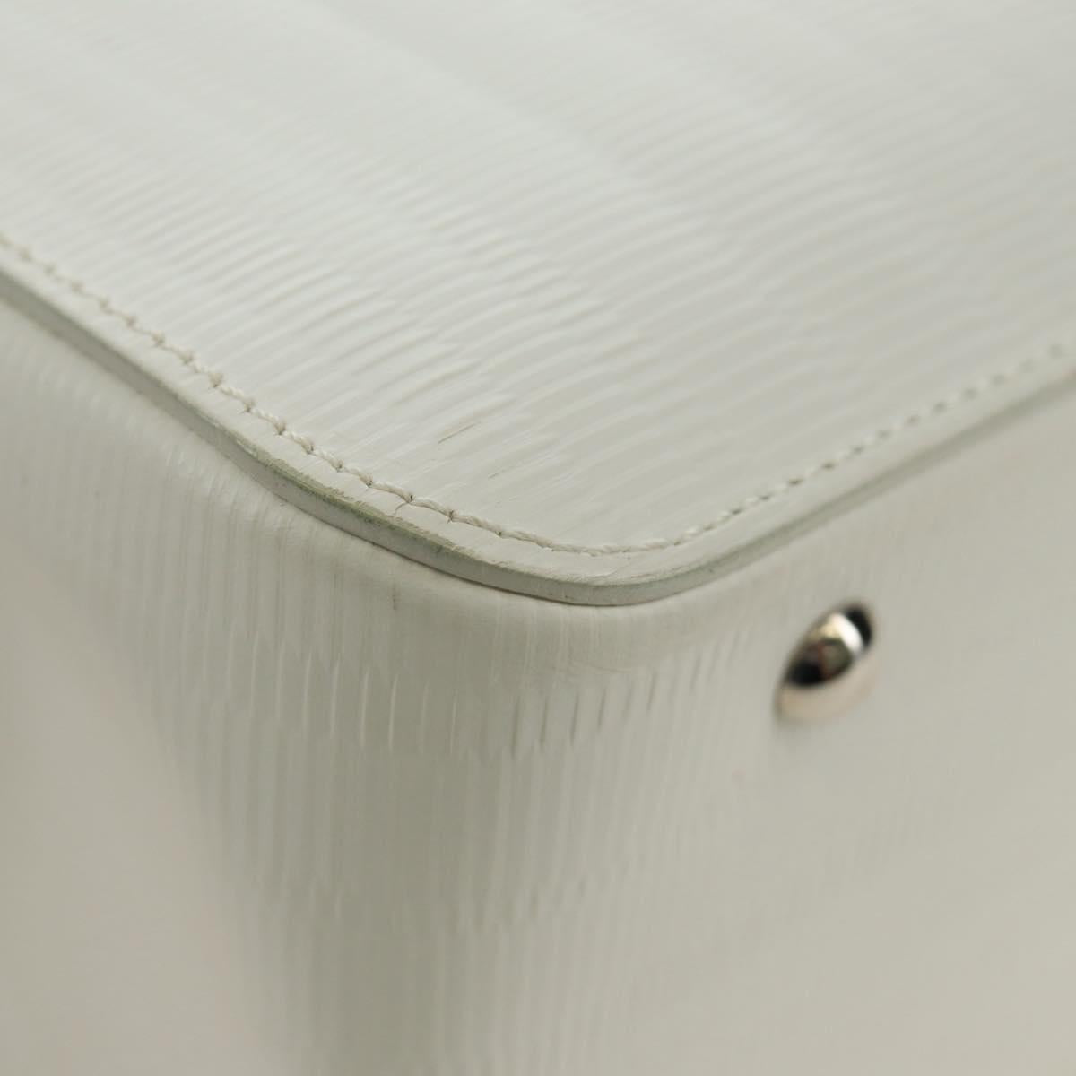 Salvatore Ferragamo Gancini Hand Bag PVC Leather 2way White Silver Auth 179530V