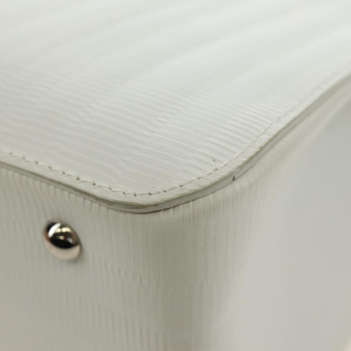 Salvatore Ferragamo Gancini Hand Bag PVC Leather 2way White Silver Auth 179530V