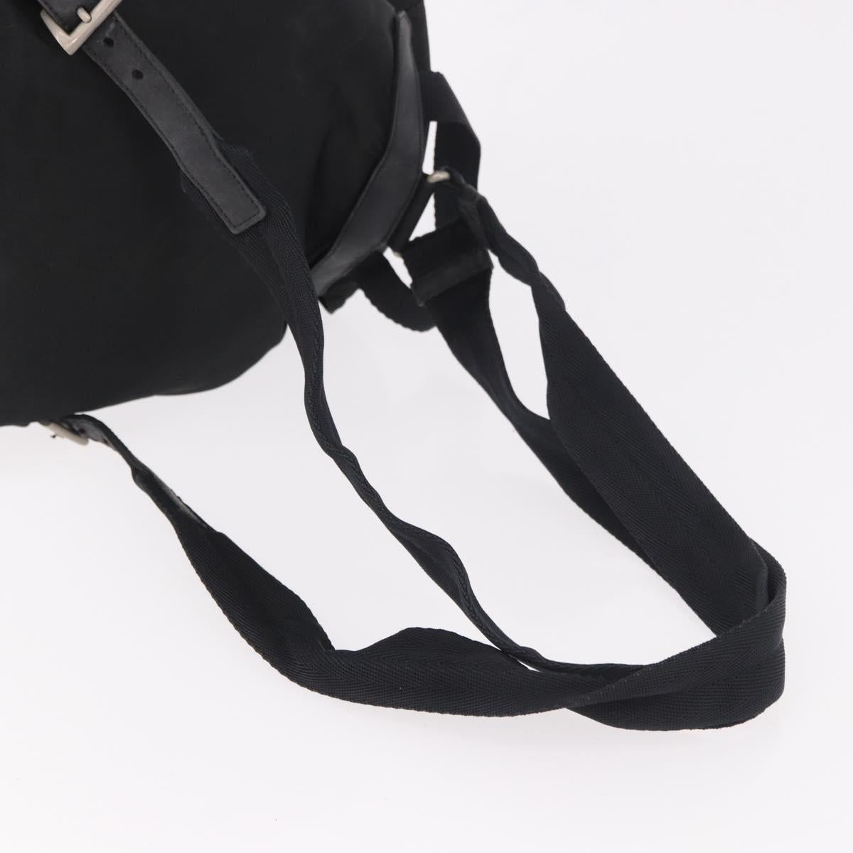 PRADA Backpack Nylon Black Silver Auth 179537