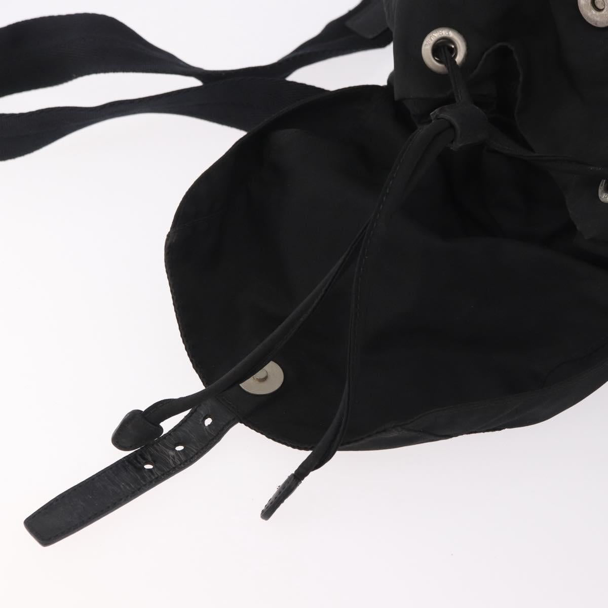 PRADA Backpack Nylon Black Silver Auth 179537