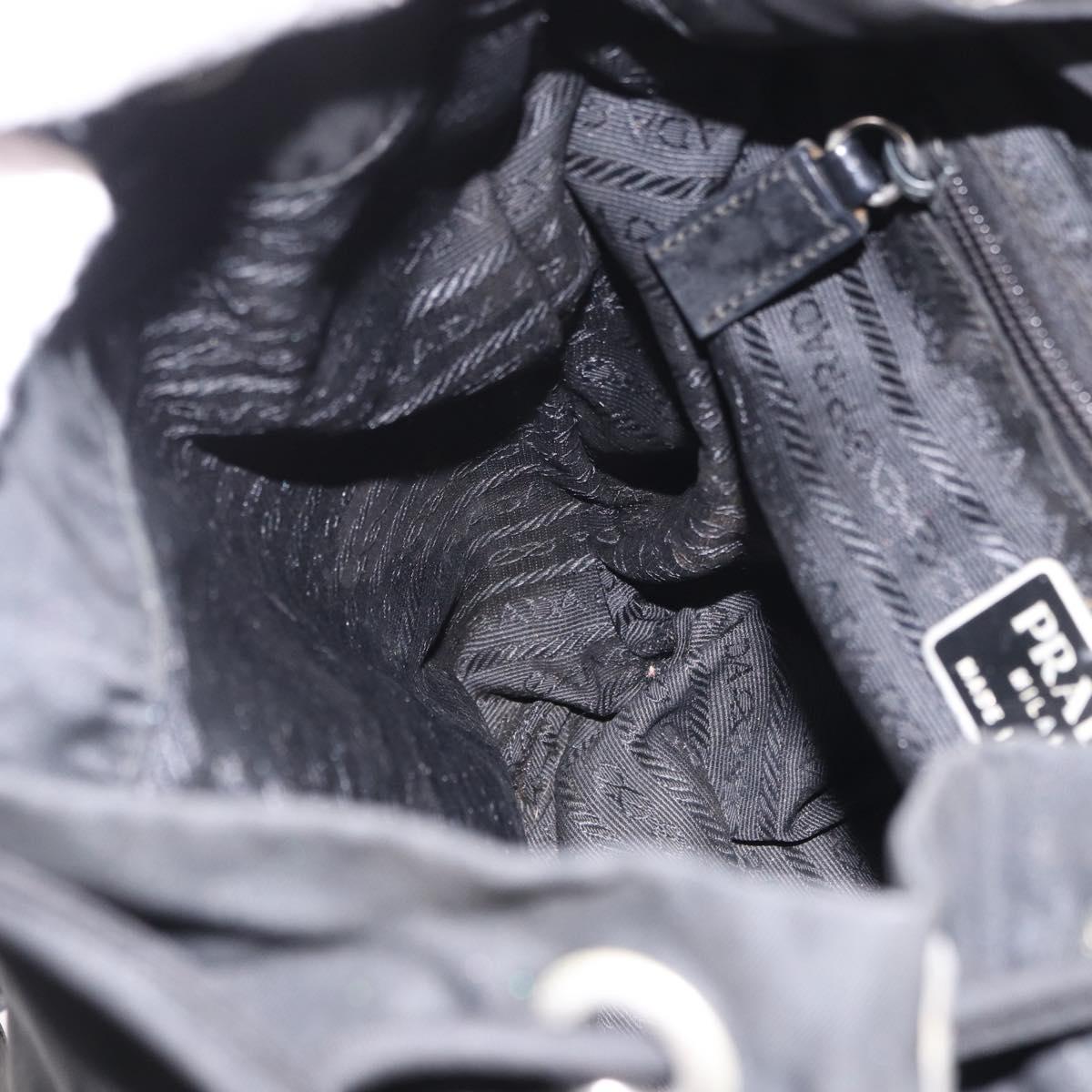 PRADA Backpack Nylon Black Silver Auth 179537