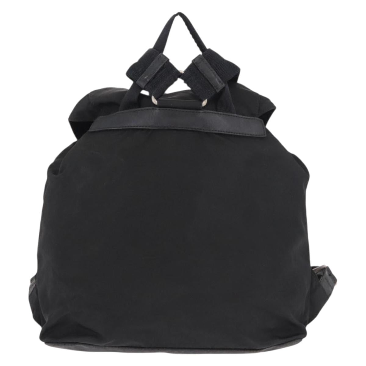 PRADA Backpack Nylon Black Silver Auth 179537