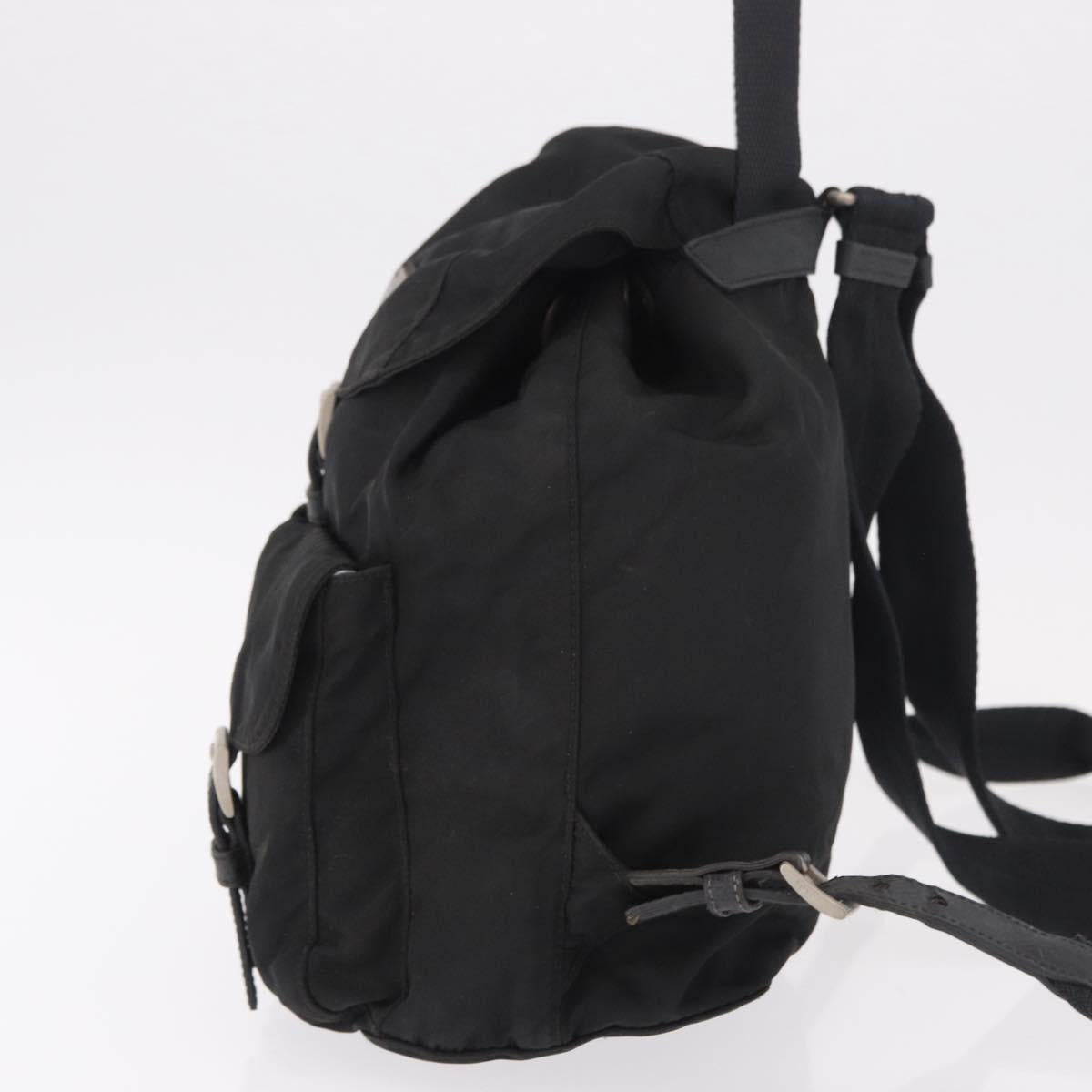 PRADA Backpack Nylon Black Silver Auth 179537
