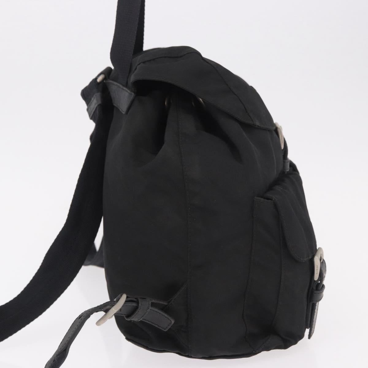 PRADA Backpack Nylon Black Silver Auth 179537