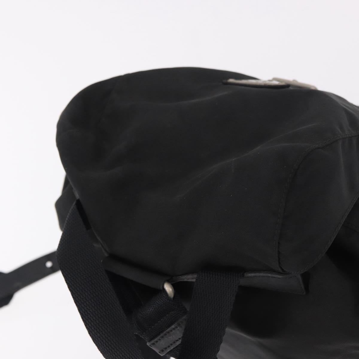 PRADA Backpack Nylon Black Silver Auth 179537