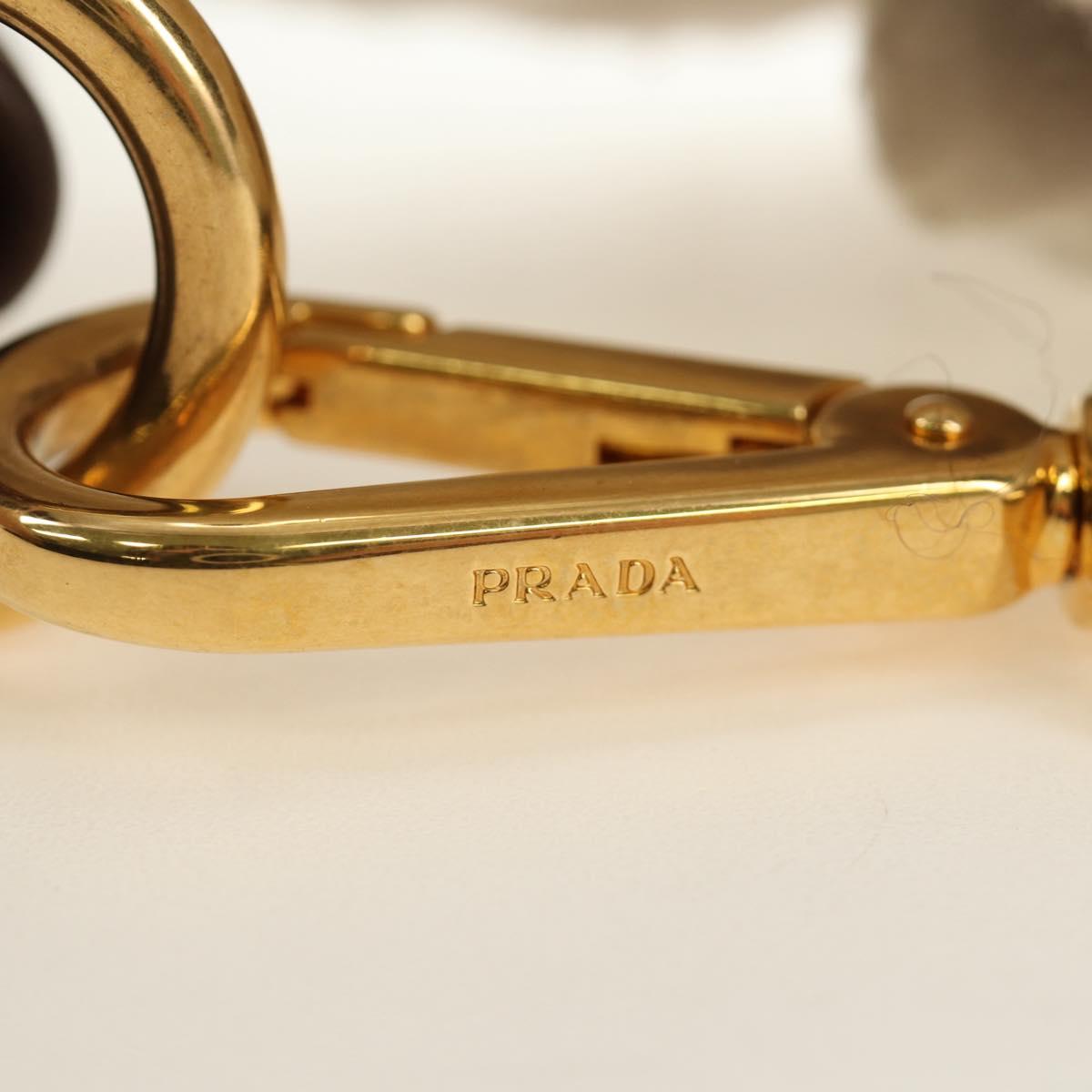 PRADA Shoulder Bag Canvas Beige Gold Auth 179538V