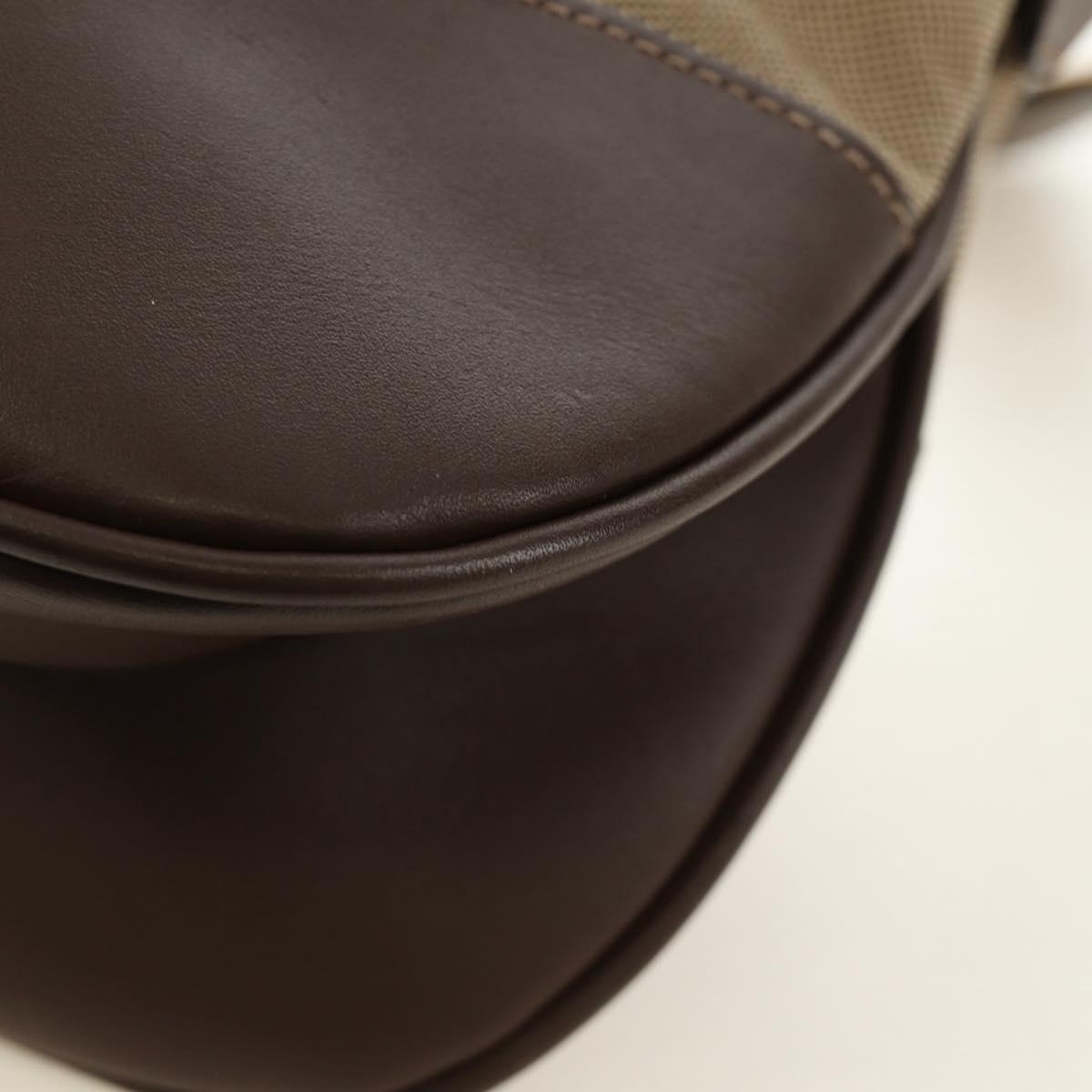 PRADA Shoulder Bag Canvas Beige Gold Auth 179538V