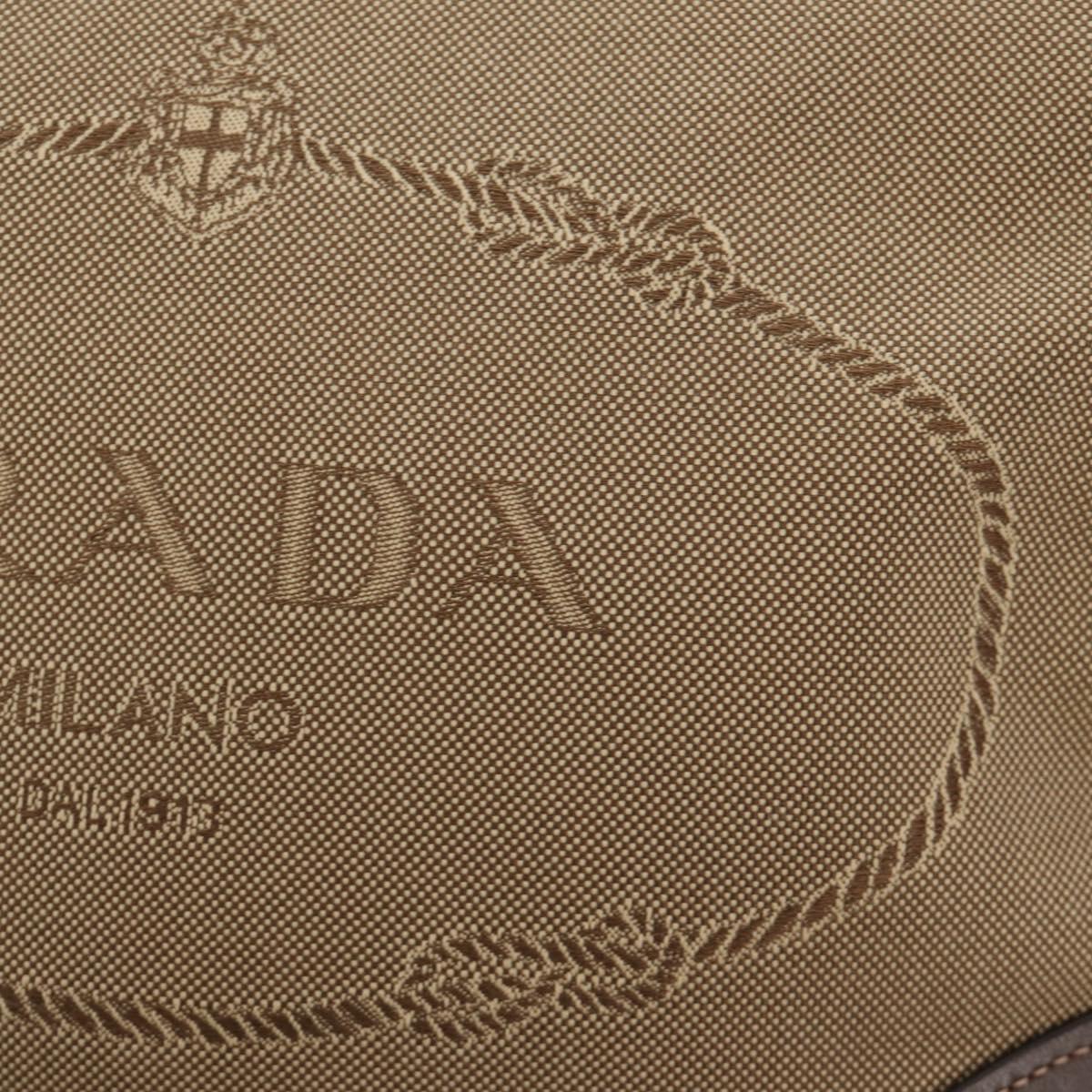PRADA Shoulder Bag Canvas Beige Gold Auth 179538V