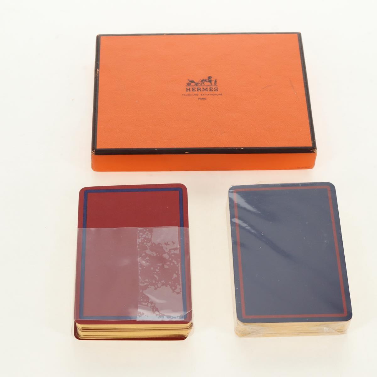 HERMES Playing Cards Blue Red Auth 179547M
