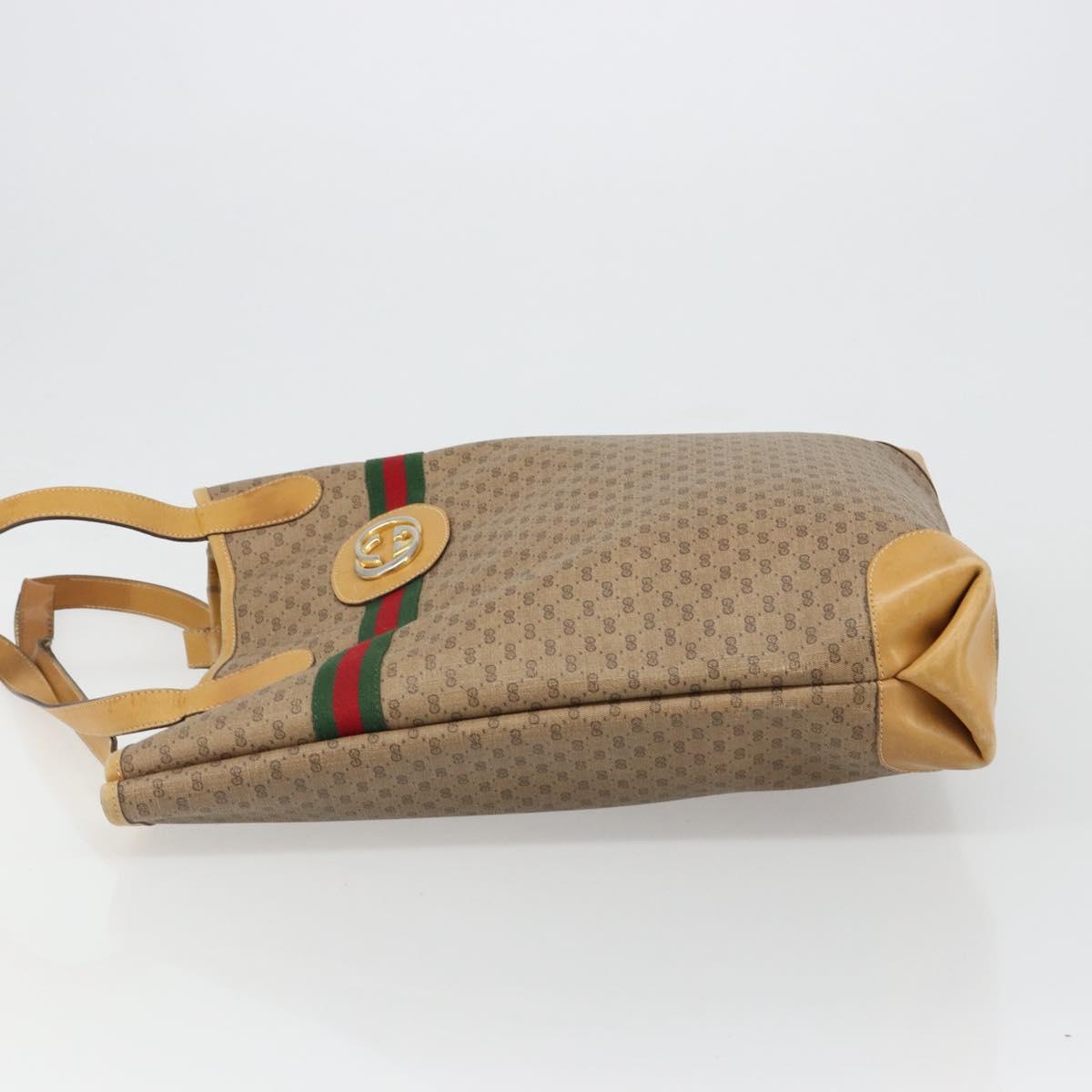 GUCCI Micro GG Supreme Web Sherry Line Bag PVC Beige 002 904 0131 Auth 179549