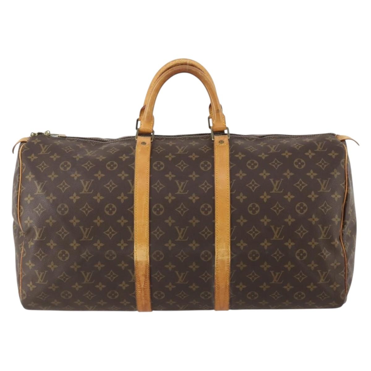 LOUIS VUITTON Monogram Keepall 55 Boston Bag M41424 LV Auth 179565
