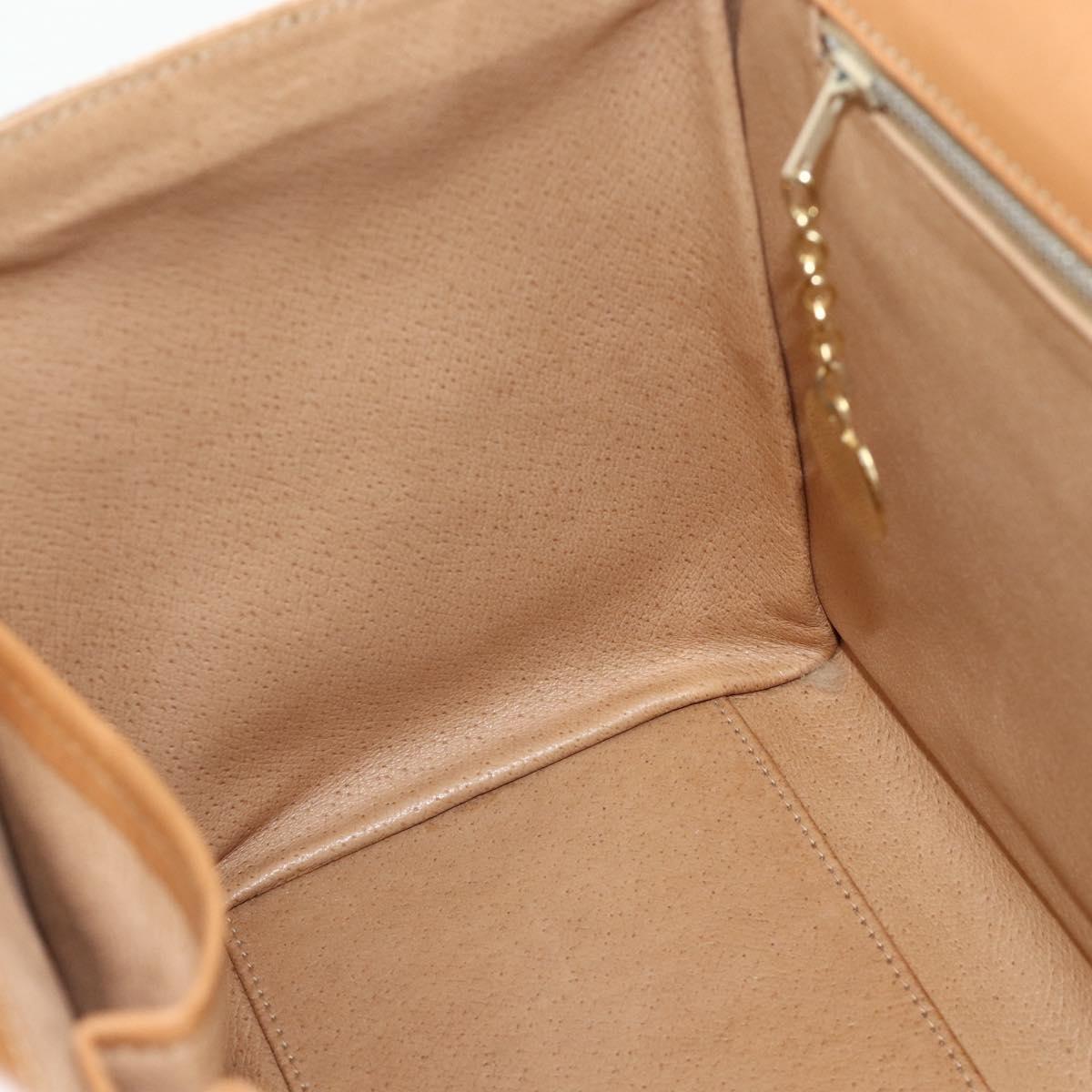 CELINE Macadam Canvas Hand Bag PVC Leather Brown Gold Auth 179567