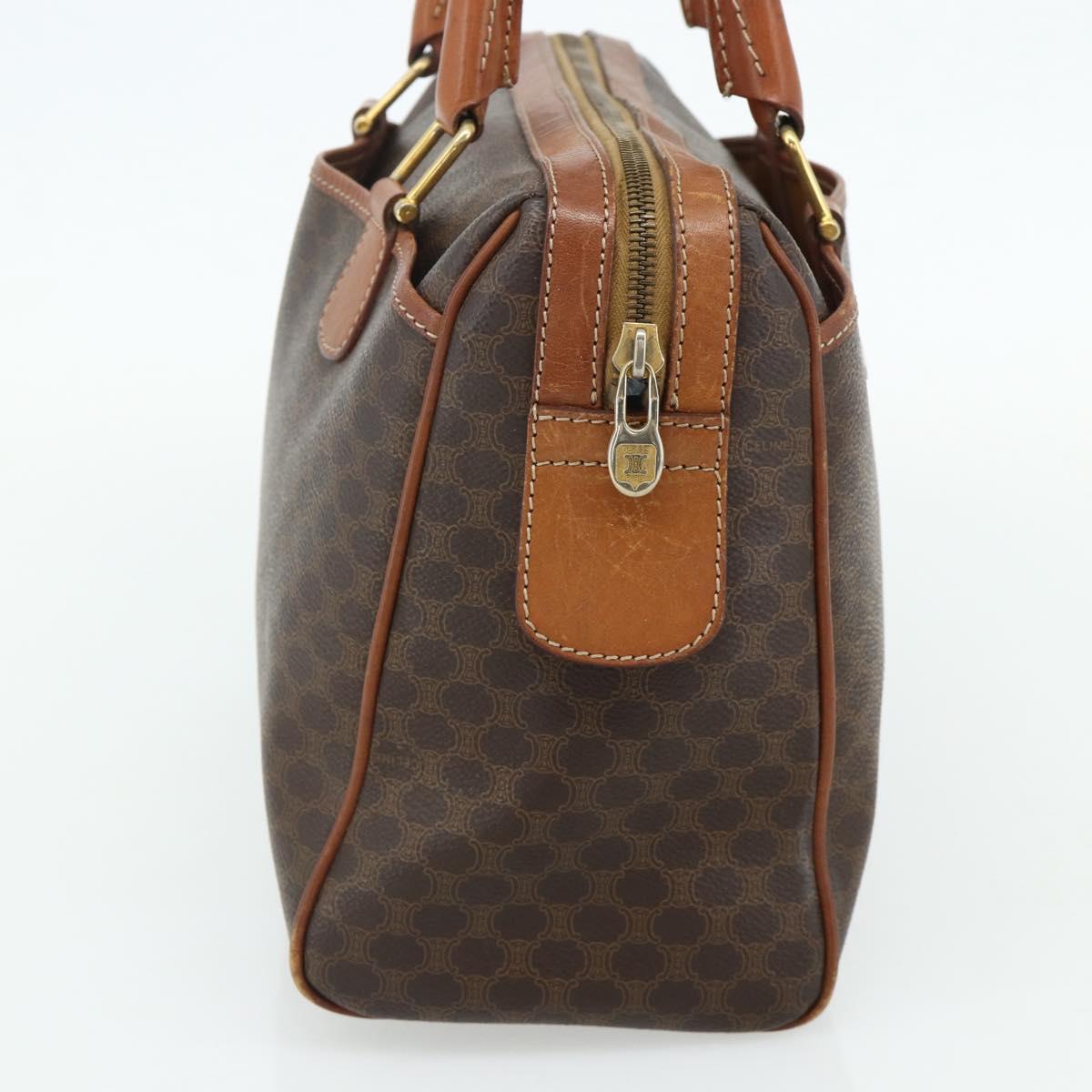 CELINE Macadam Canvas Hand Bag PVC Leather Gold Brown Auth 179568