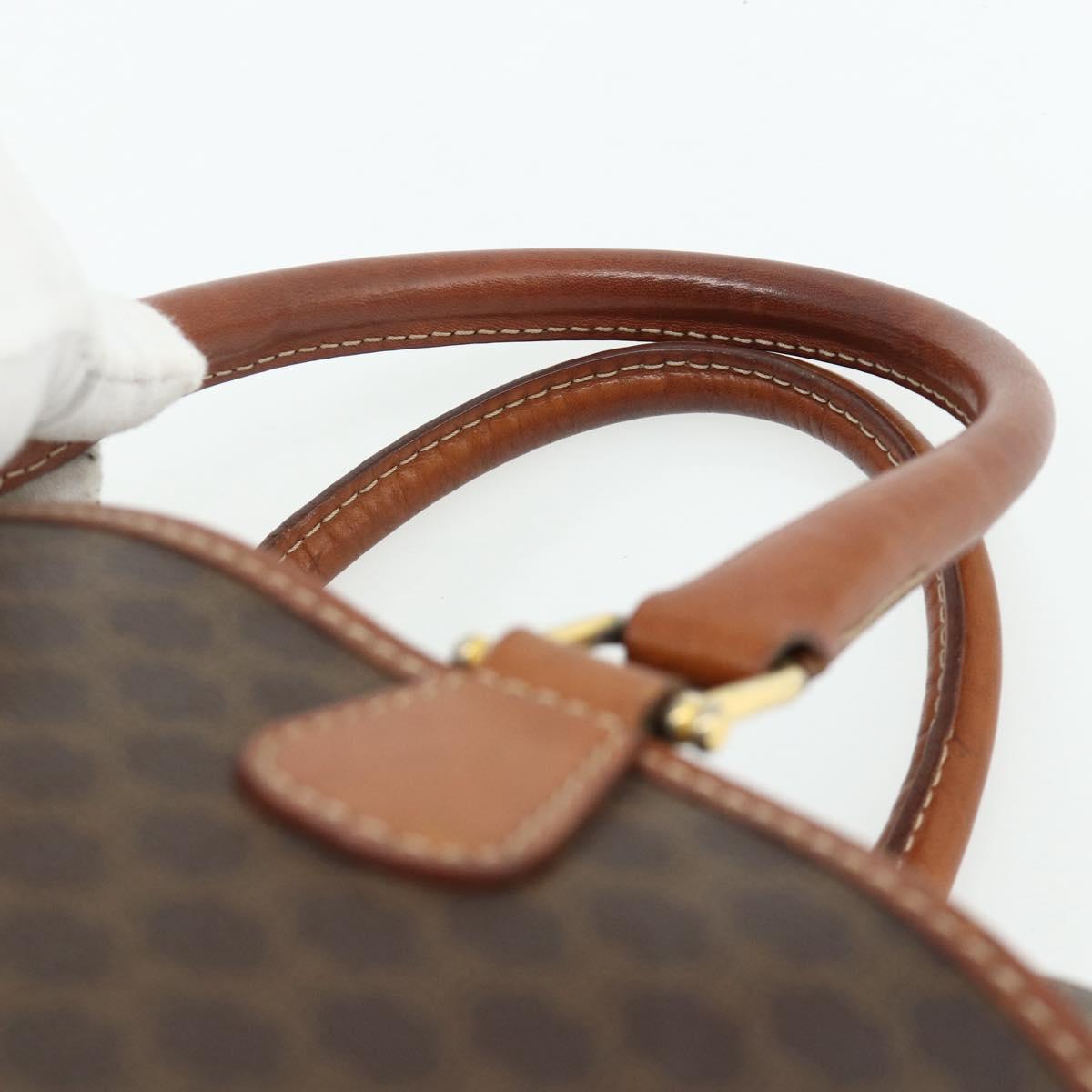 CELINE Macadam Canvas Hand Bag PVC Leather Gold Brown Auth 179568