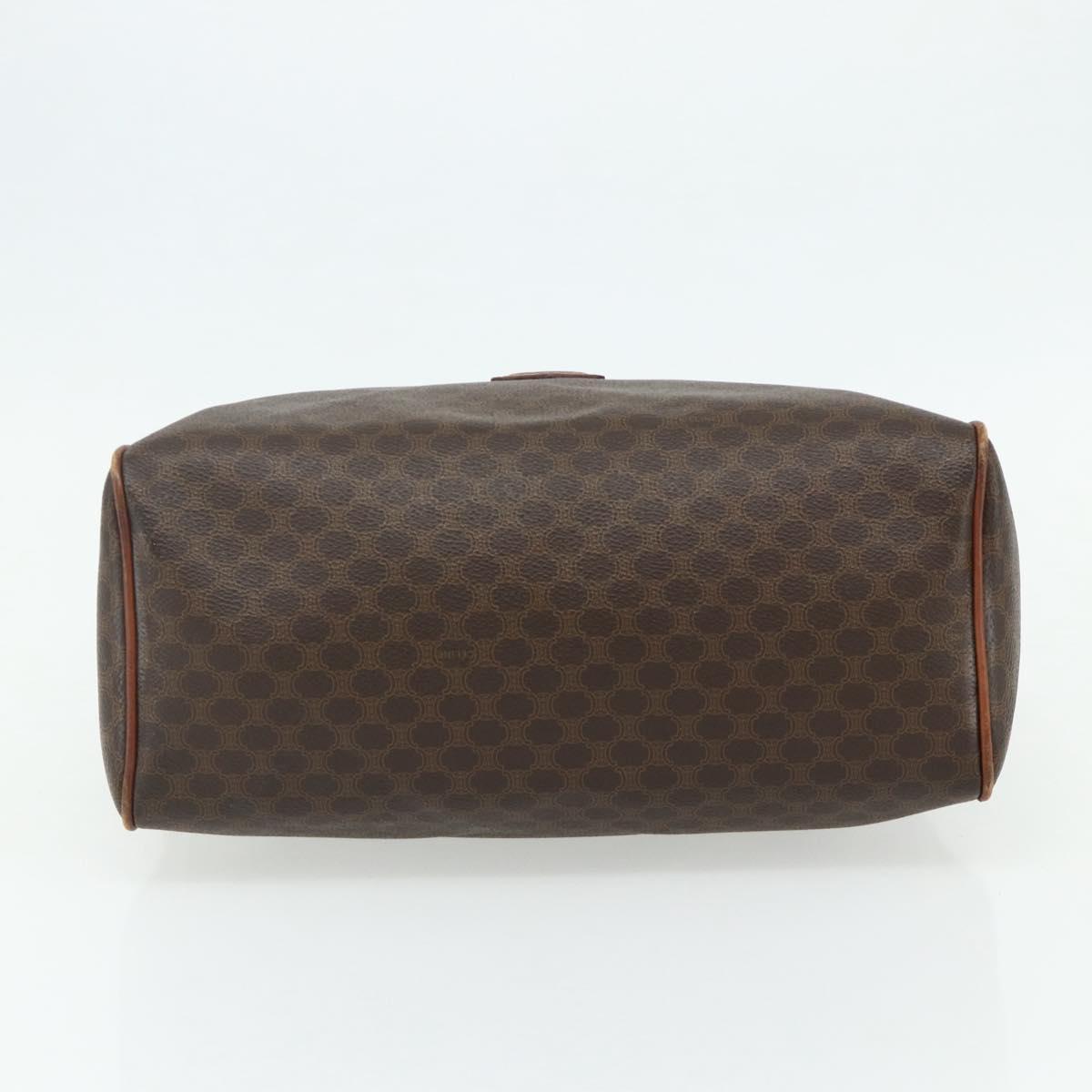 CELINE Macadam Canvas Hand Bag PVC Leather Gold Brown Auth 179568