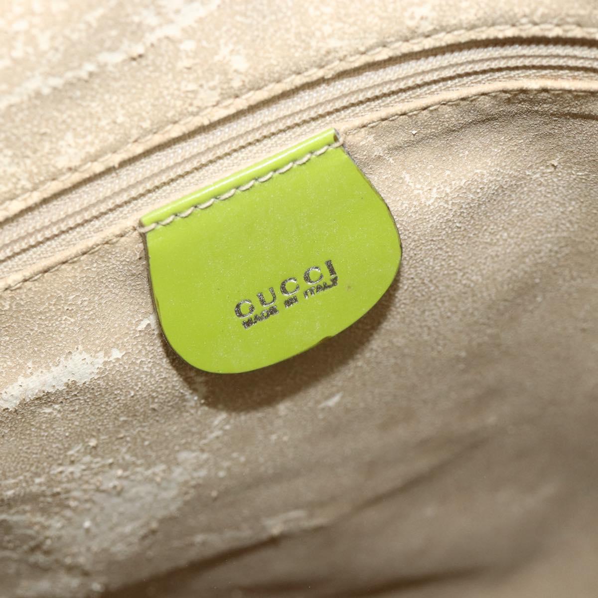 GUCCI Bamboo Body Bag Patent leather Green Gold 003 2113 0027 Auth 179580