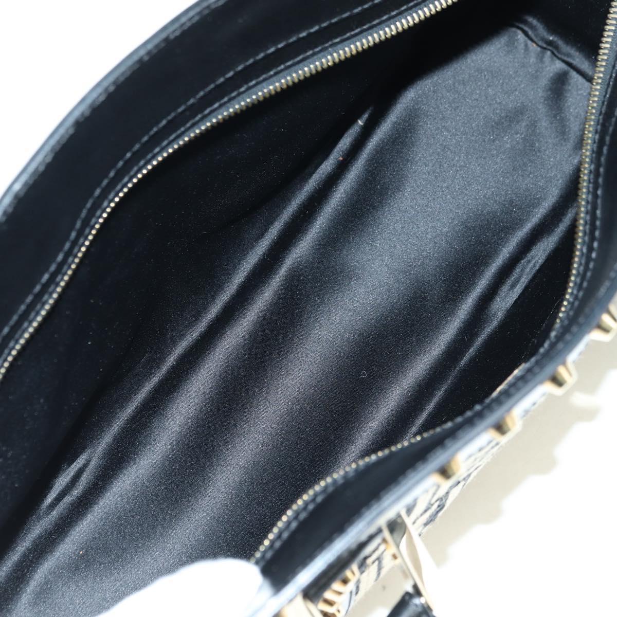 FENDI Zucca Canvas Hand Bag Black Gold Auth 179584V