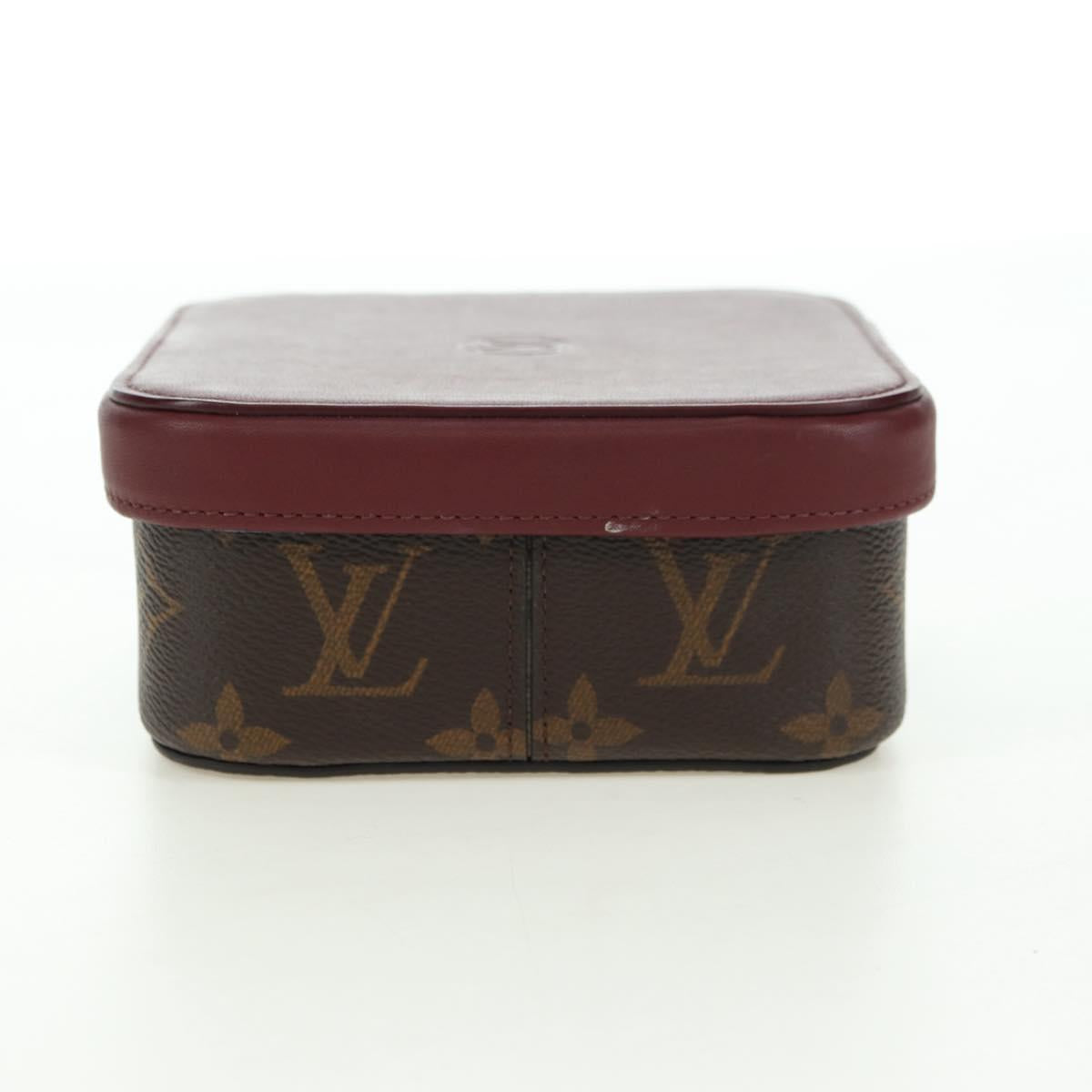 LOUIS VUITTON Monogram Boite Camille MM Jewelry Box Bordeaux GI0019 Auth 179587V